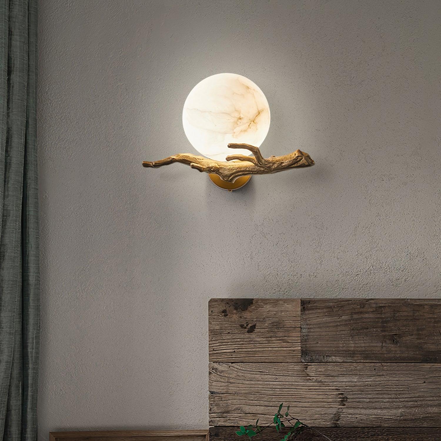 Avzorion Retro Twigs Brass Marble Wall Lamp - Letslighting