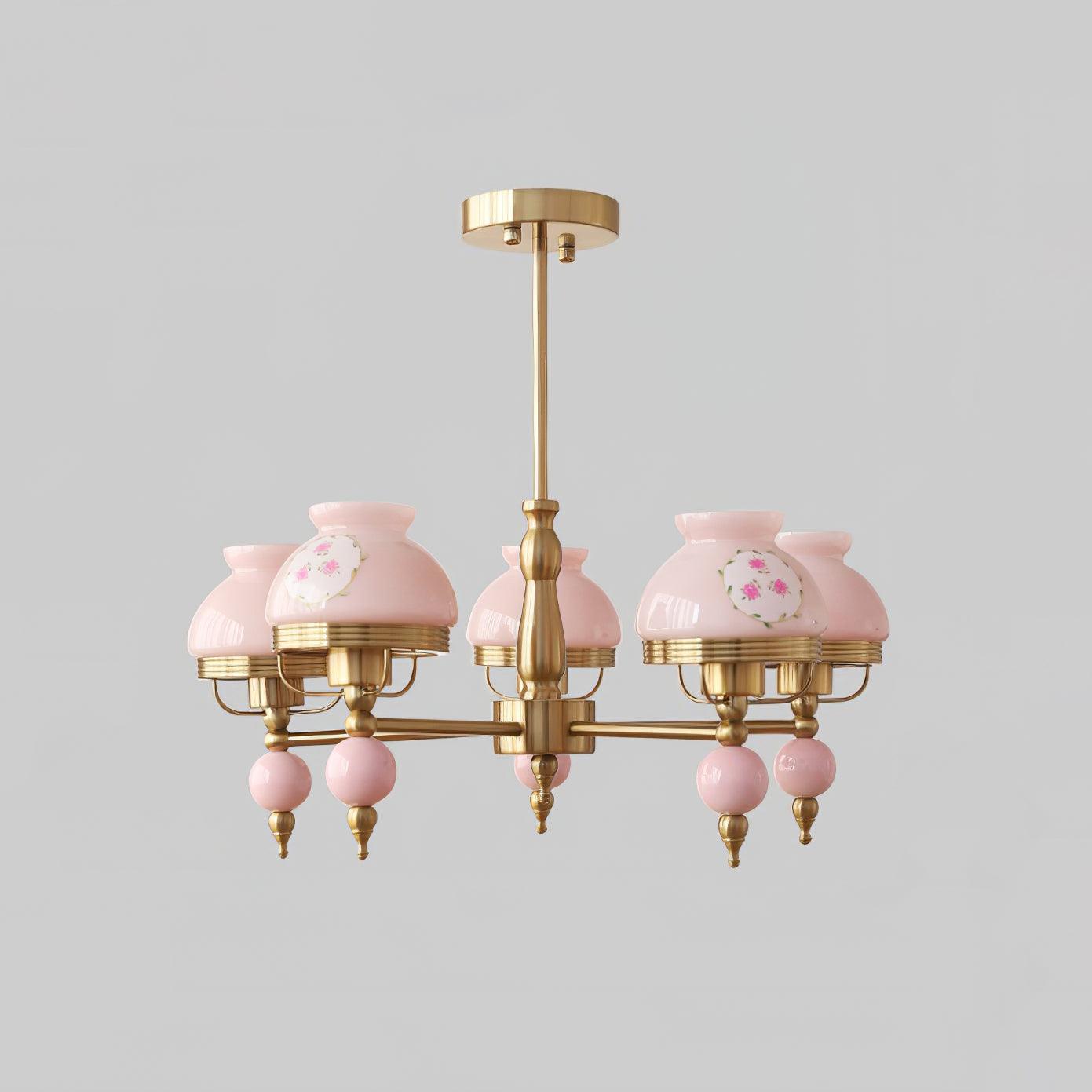 Chandelier Glass and Fixture for Dining or Living Room Vintage - Letslighting