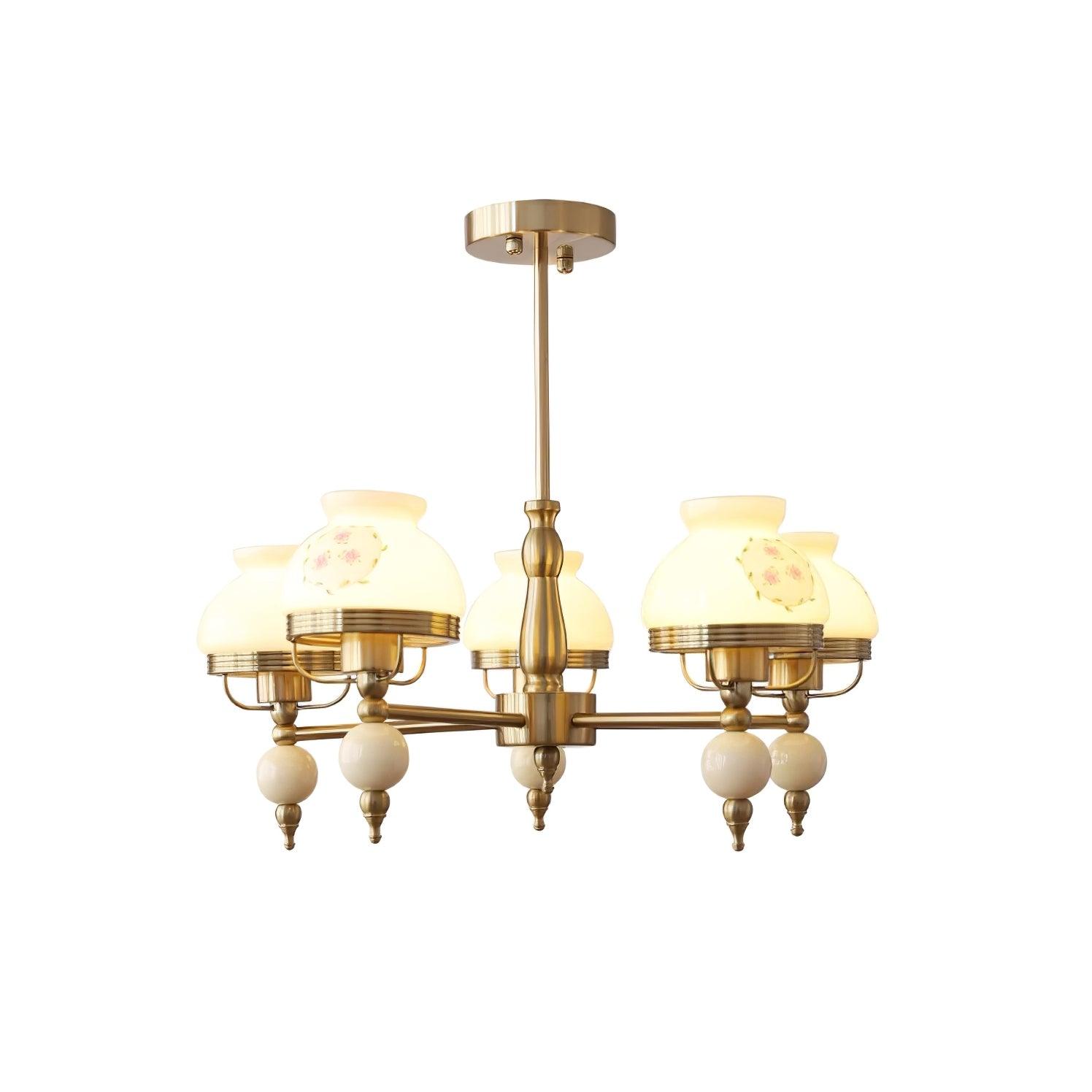 Chandelier Glass and Fixture for Dining or Living Room Vintage - Letslighting