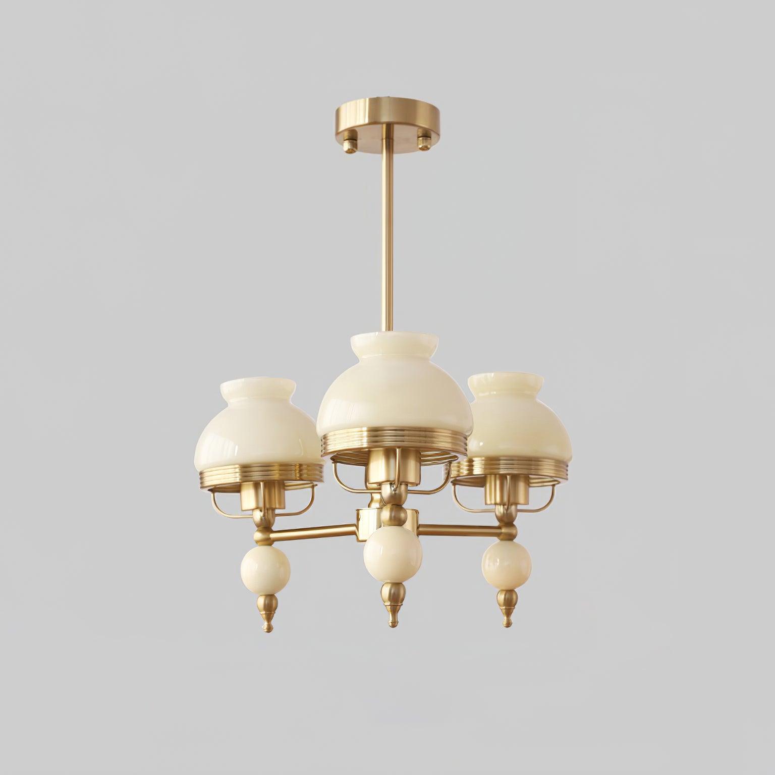 Chandelier Glass and Fixture for Dining or Living Room Vintage - Letslighting
