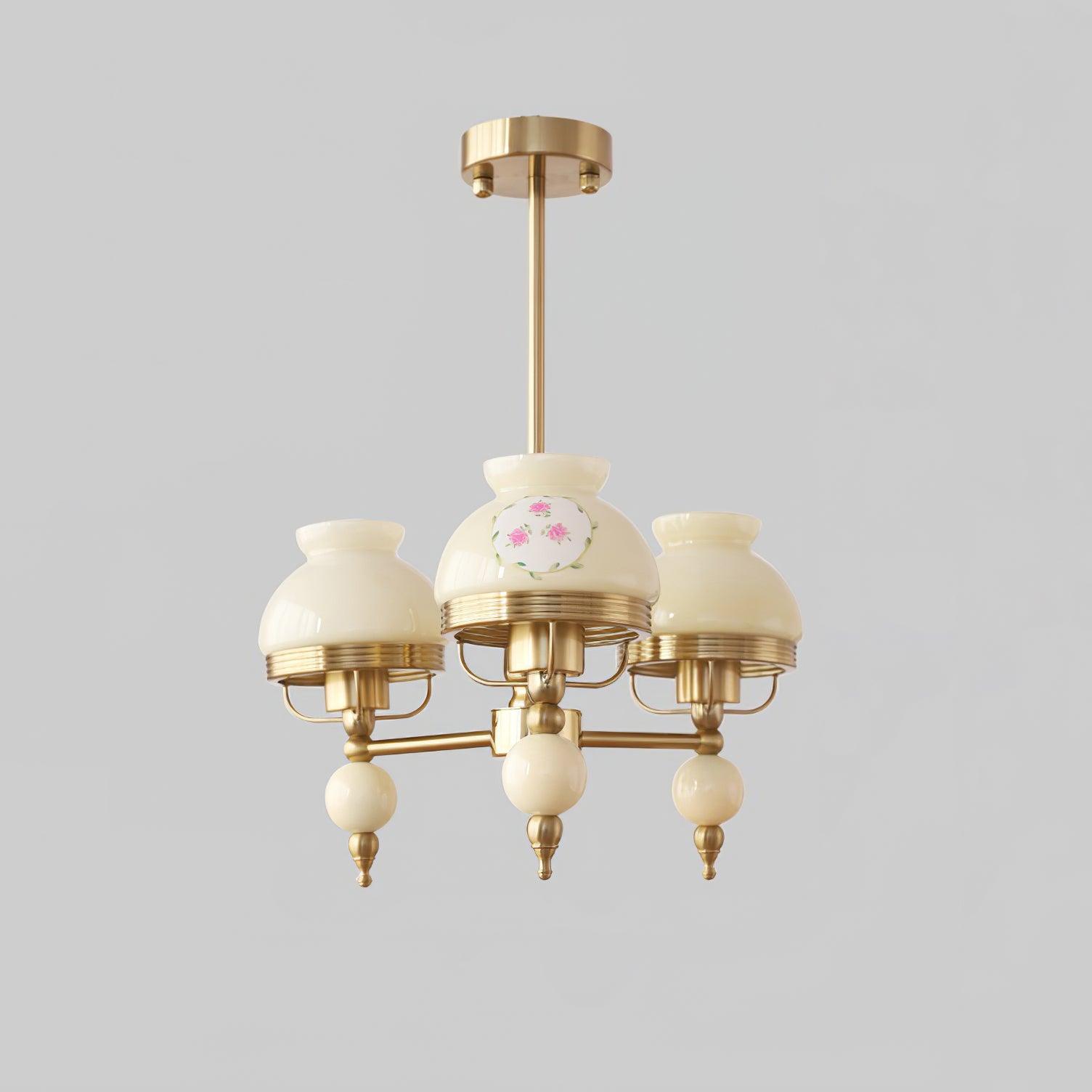 Chandelier Glass and Fixture for Dining or Living Room Vintage - Letslighting