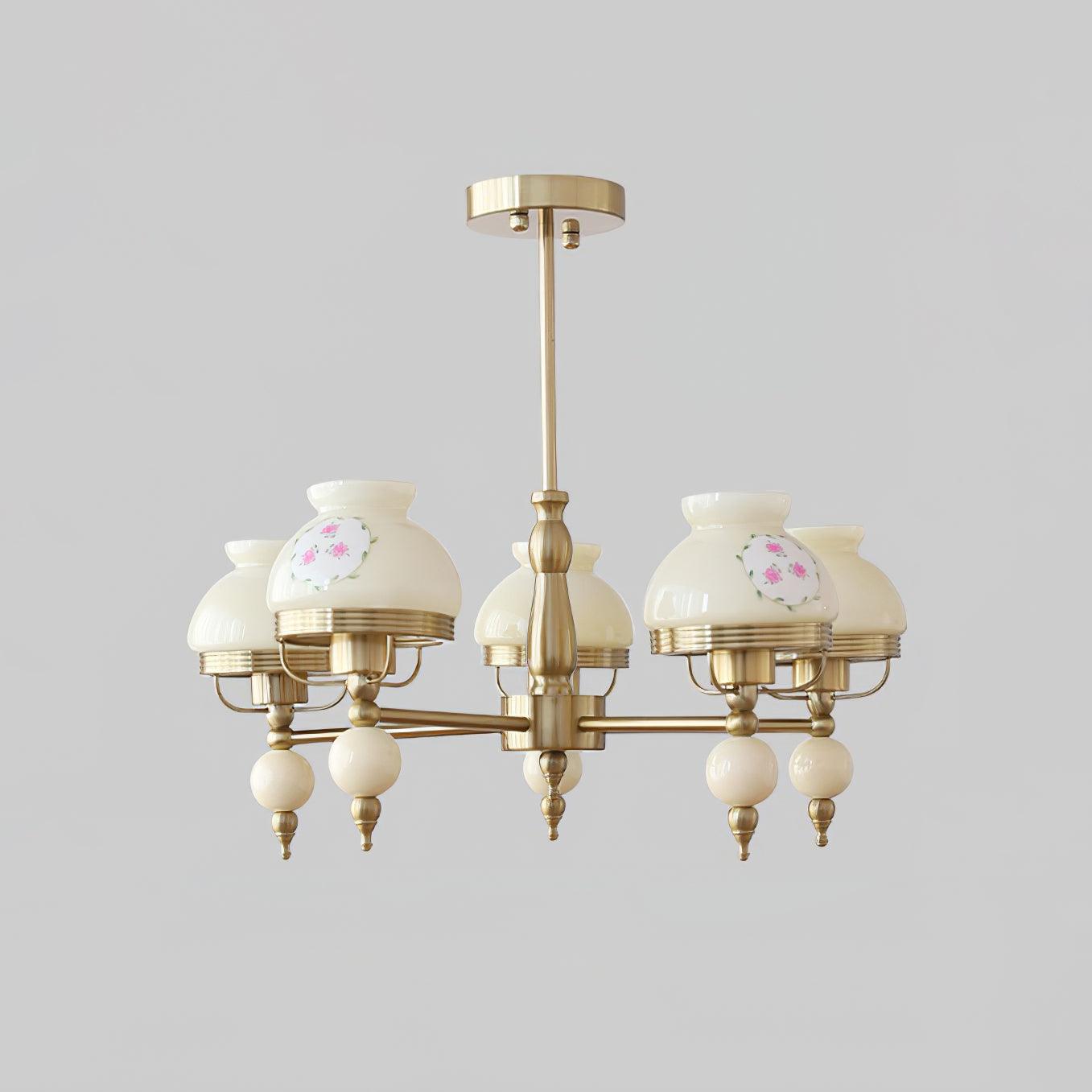 Chandelier Glass and Fixture for Dining or Living Room Vintage - Letslighting