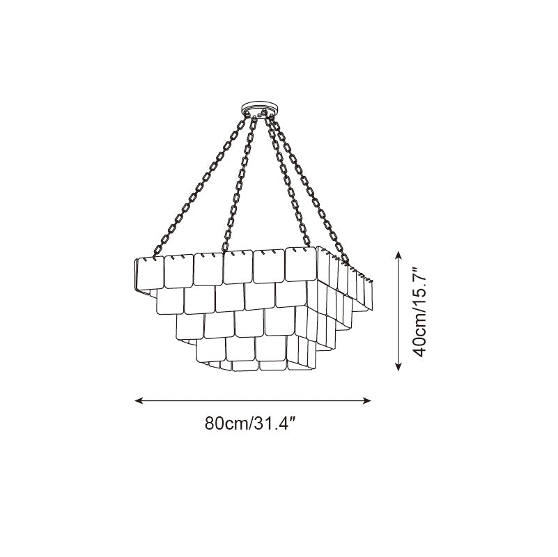 Revelation Chandelier Tiered Glass Panel Glow - Letslighting