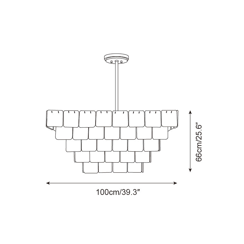 Revelation Chandelier Tiered Glass Panel Glow - Letslighting