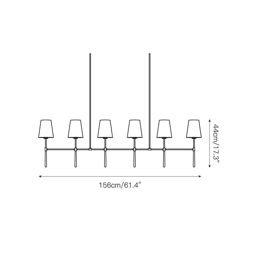 Eurvinen Vintage Industrial Linear Fabric Chandelier - Letslighting