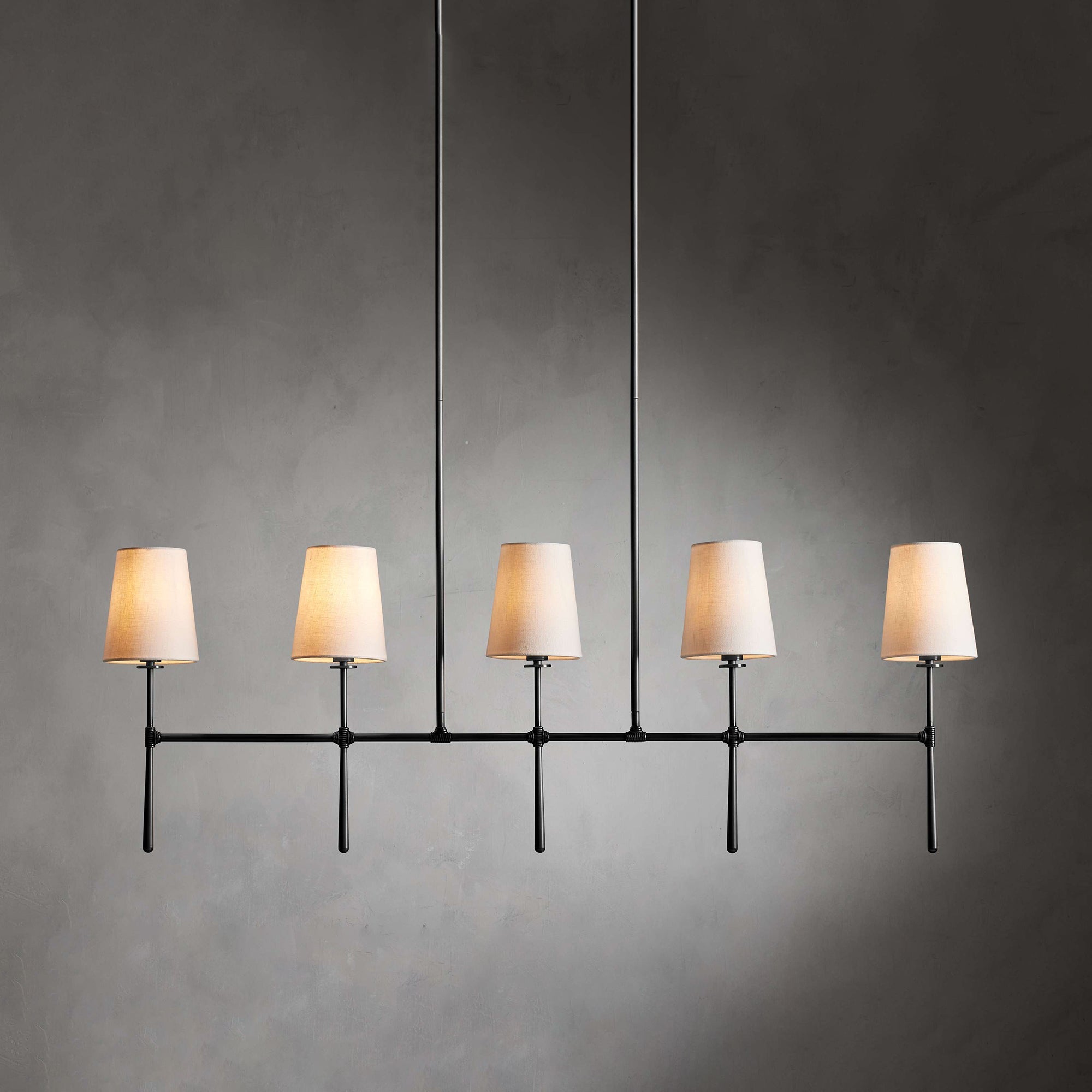 Eurvinen Vintage Industrial Linear Fabric Chandelier - Letslighting