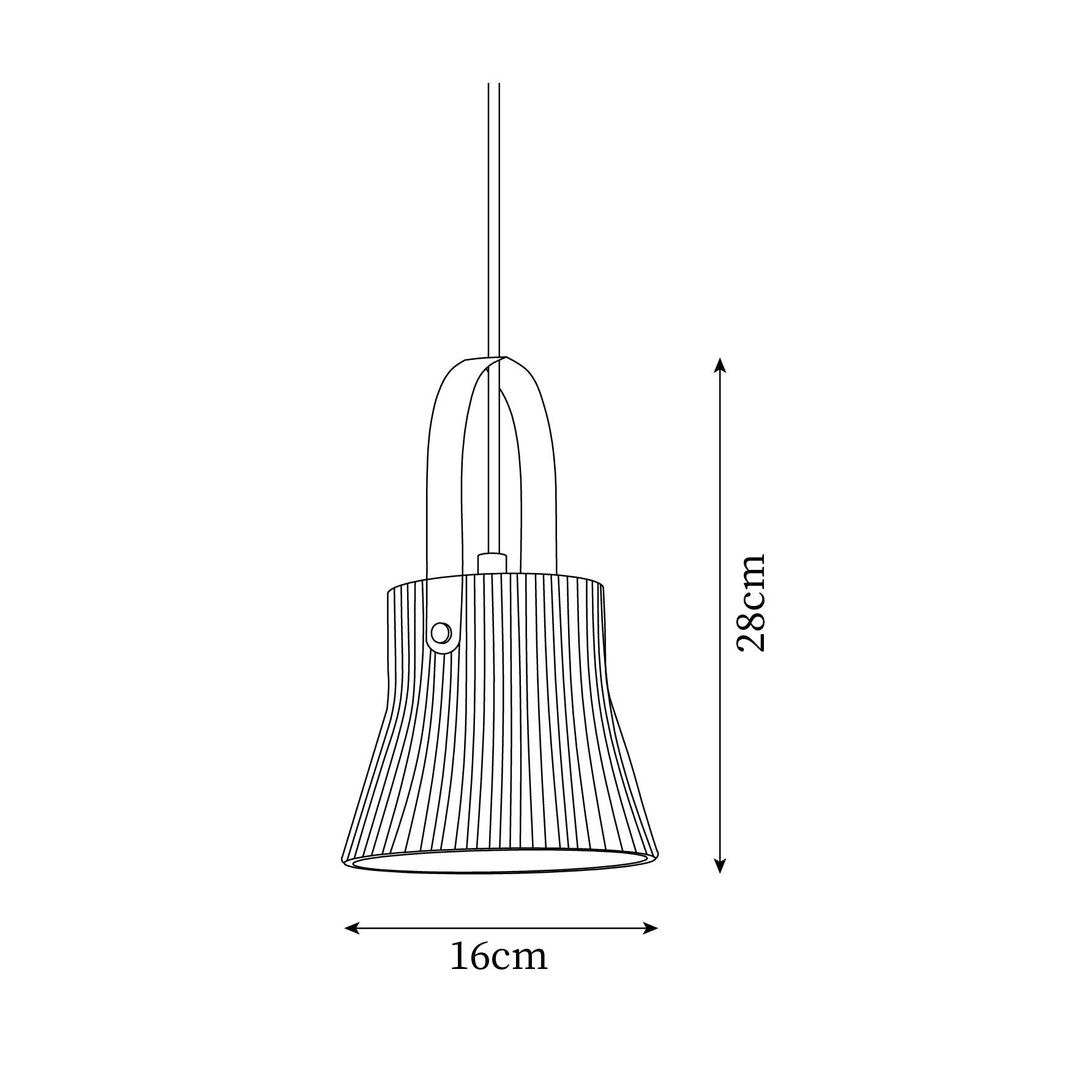 Pendant Lamp Ribbed White Ceramic with Brass Handle - Letslighting
