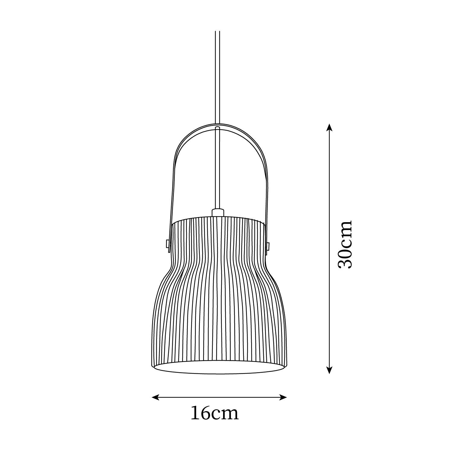 Pendant Lamp Ribbed White Ceramic with Brass Handle - Letslighting