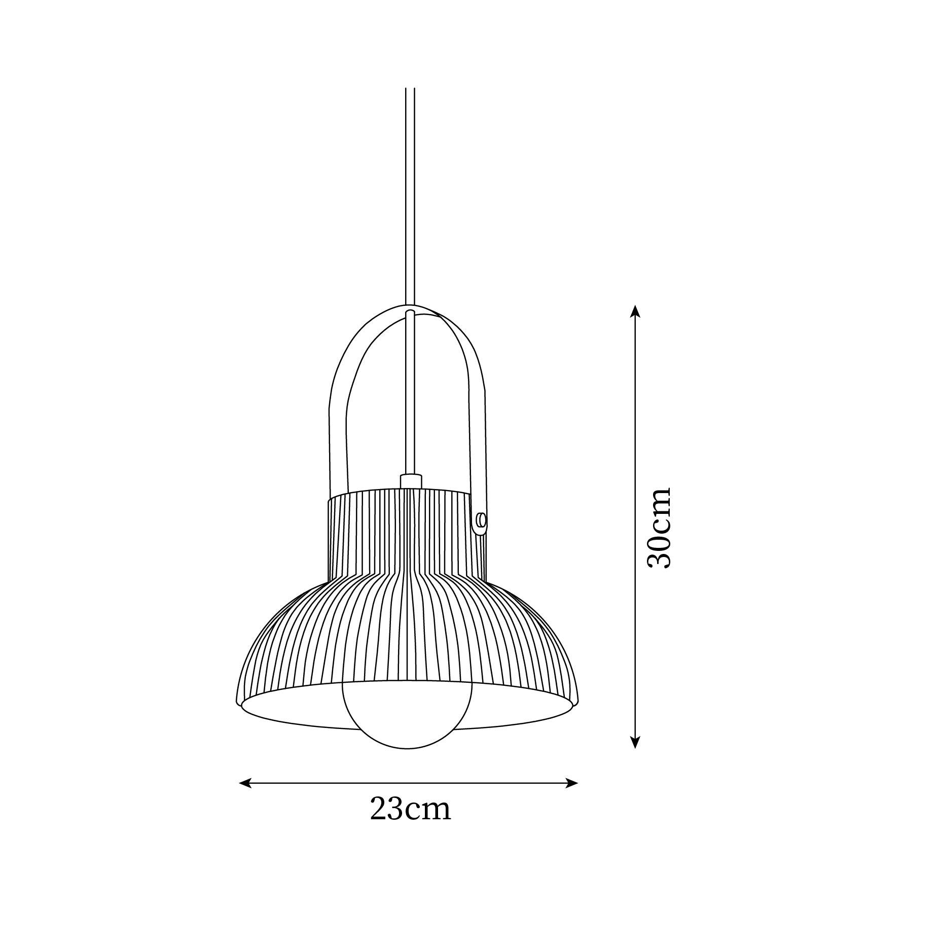 Pendant Lamp Ribbed White Ceramic with Brass Handle - Letslighting