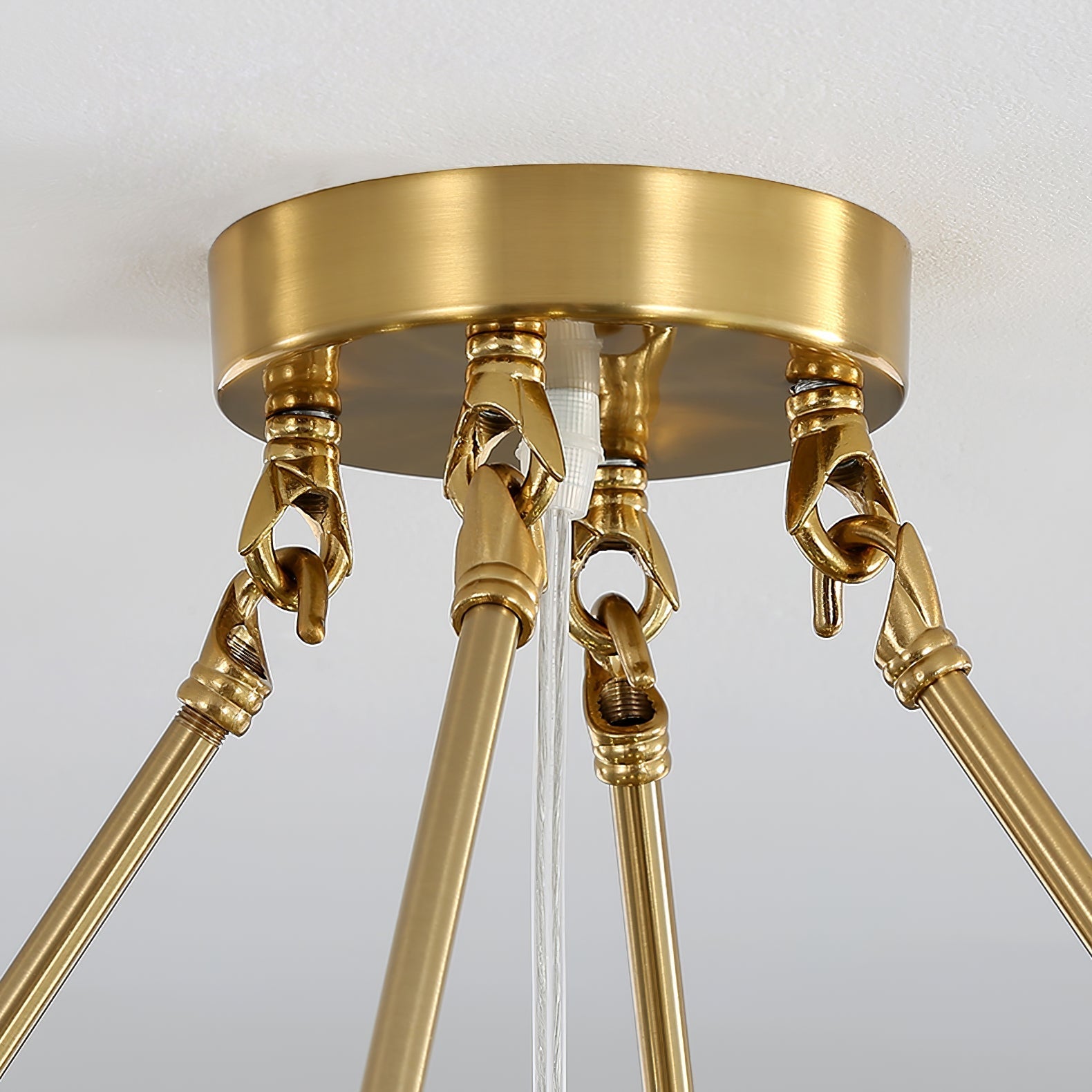 Lustra Ceiling Light Ribbed Shell Glass Gold - Letslighting