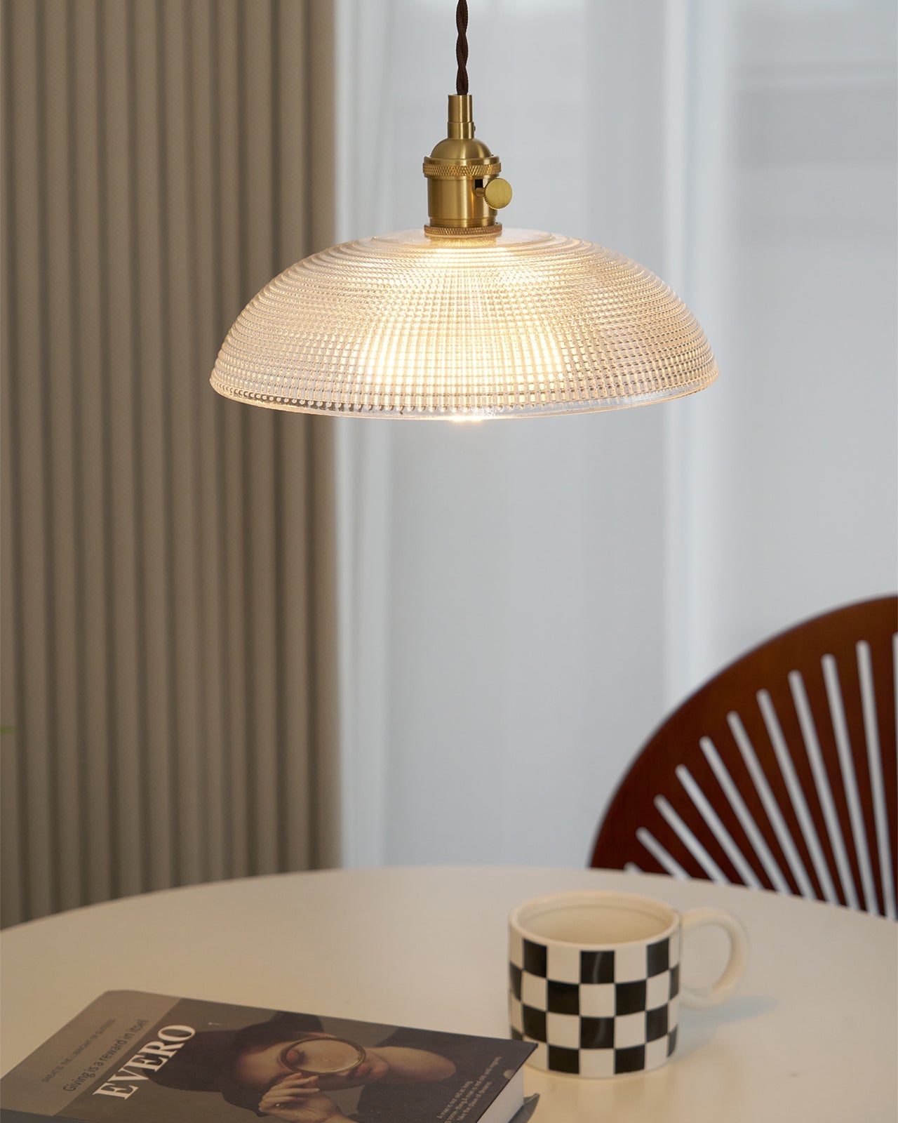 Calyra Brass & Glass Pendant Light - Letslighting