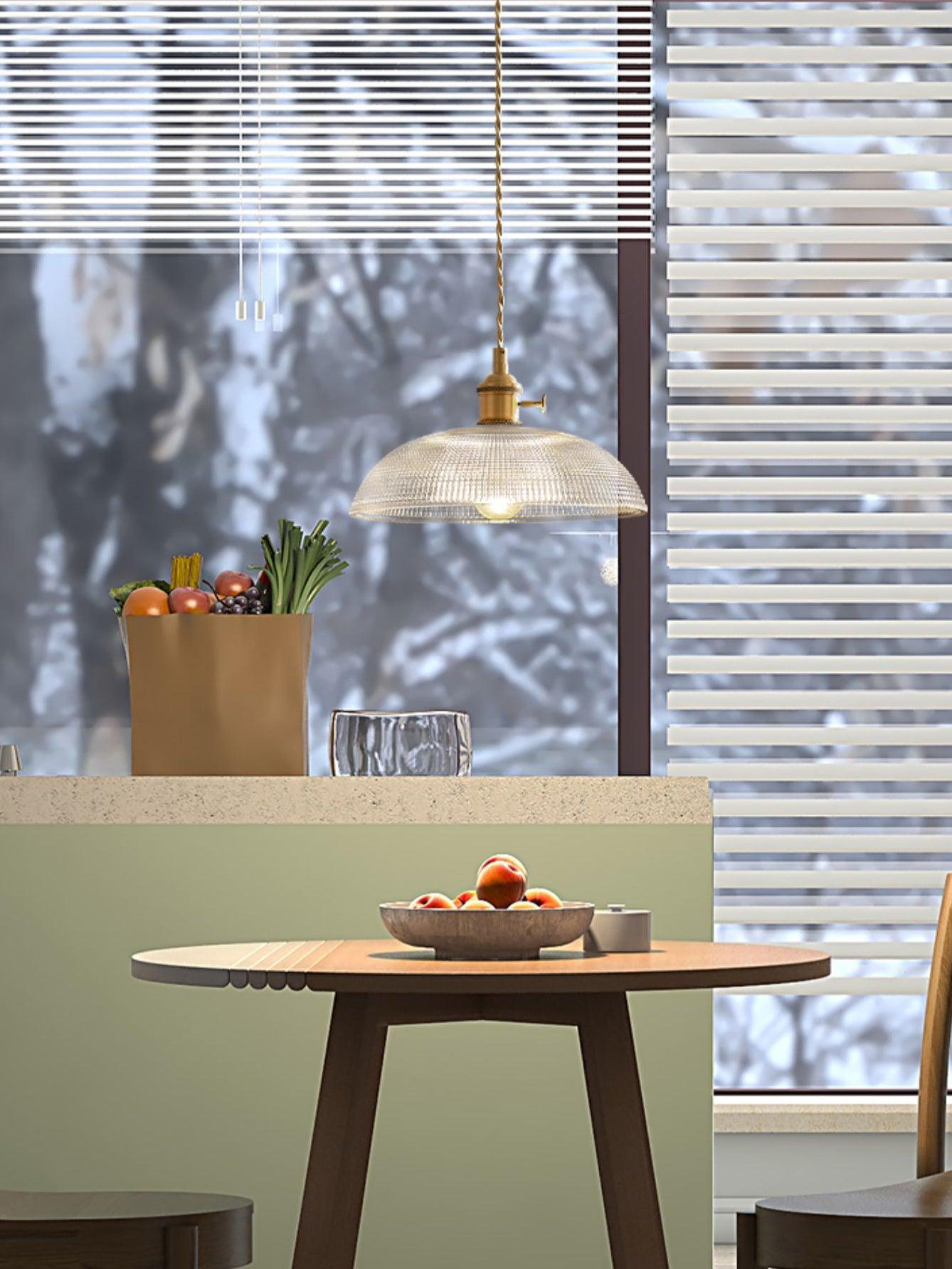 Calyra Brass & Glass Pendant Light - Letslighting