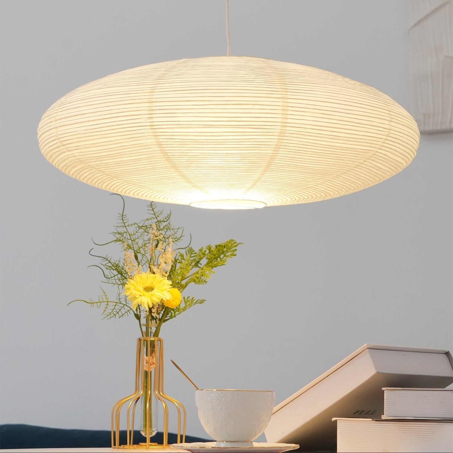 Orba Washi Paper 15A Pendant Light - Letslighting