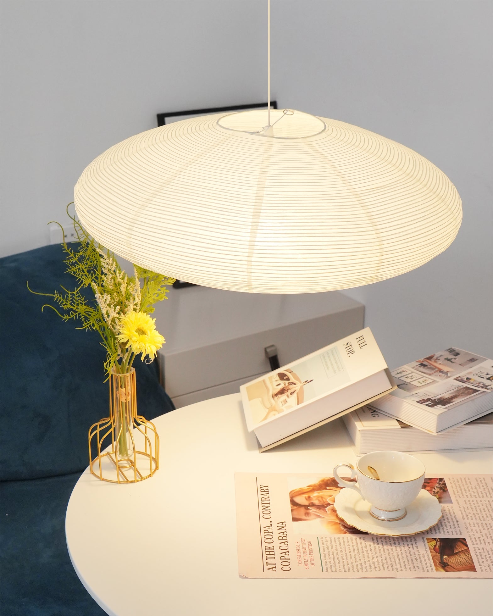 Orba Washi Paper 15A Pendant Light - Letslighting