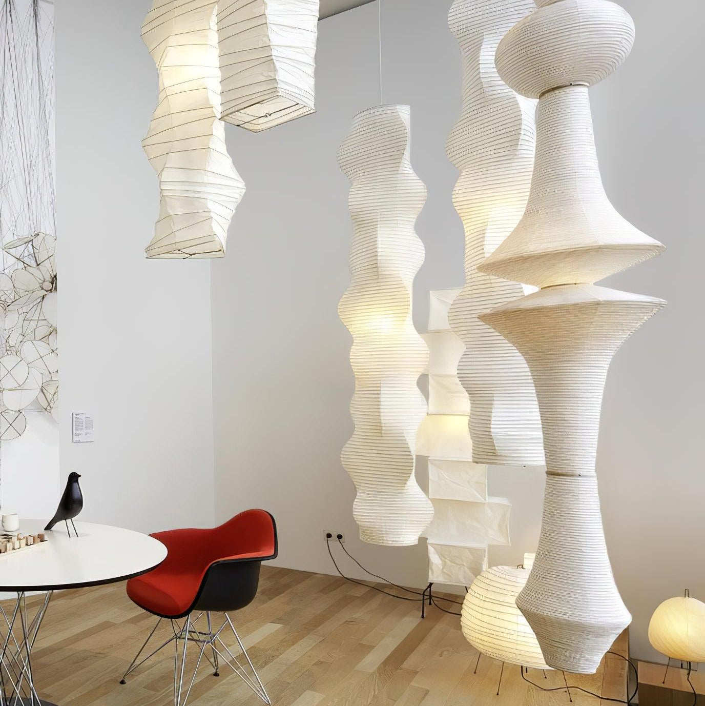 Lustra Pendant Light Washi Paper E for Living Room - Letslighting