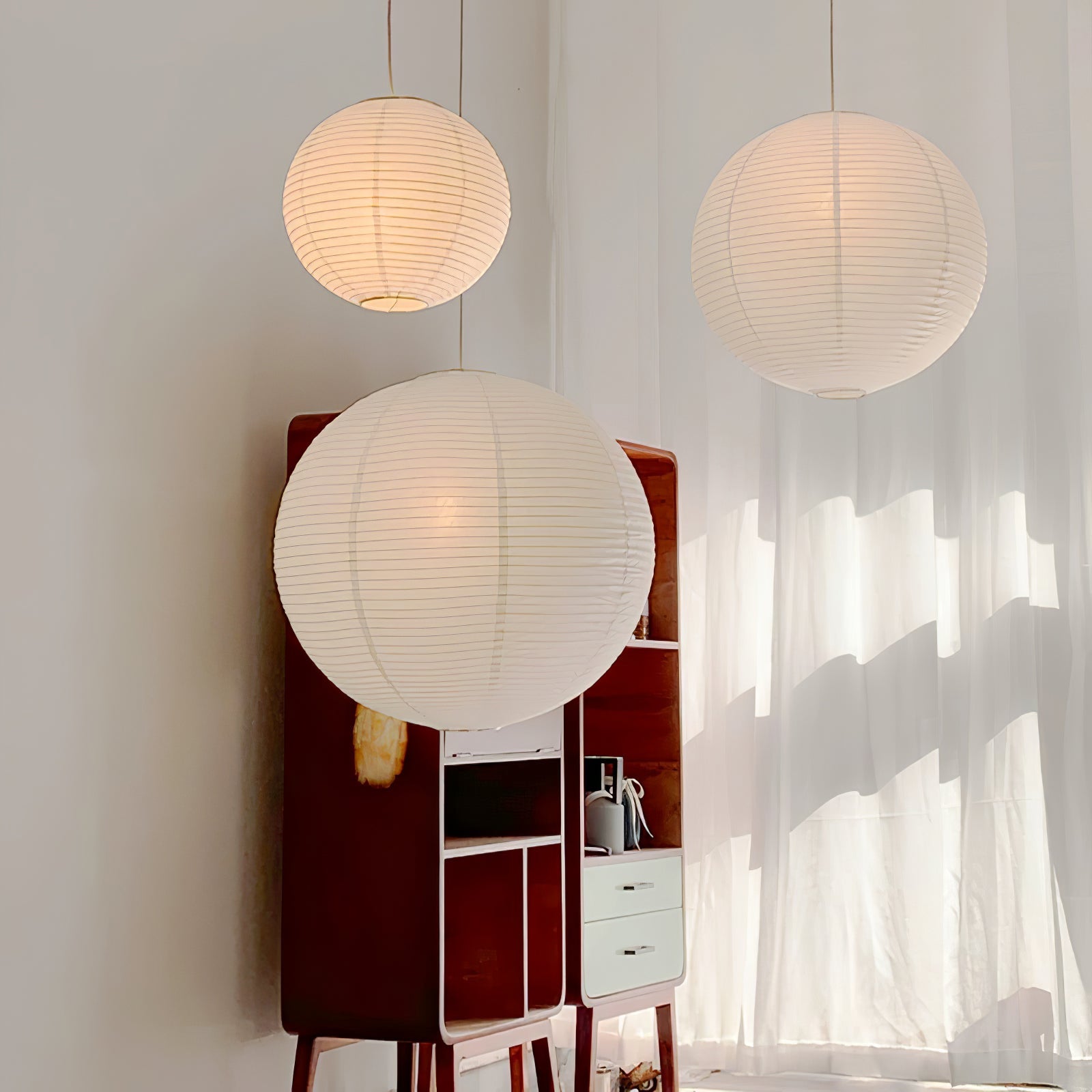 Ritta Pendant Swag Light Mulberry Silk - Letslighting
