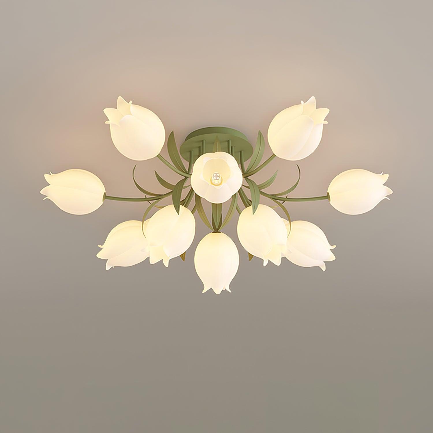 Aira Natural Flower Flush Mount Ceiling Light