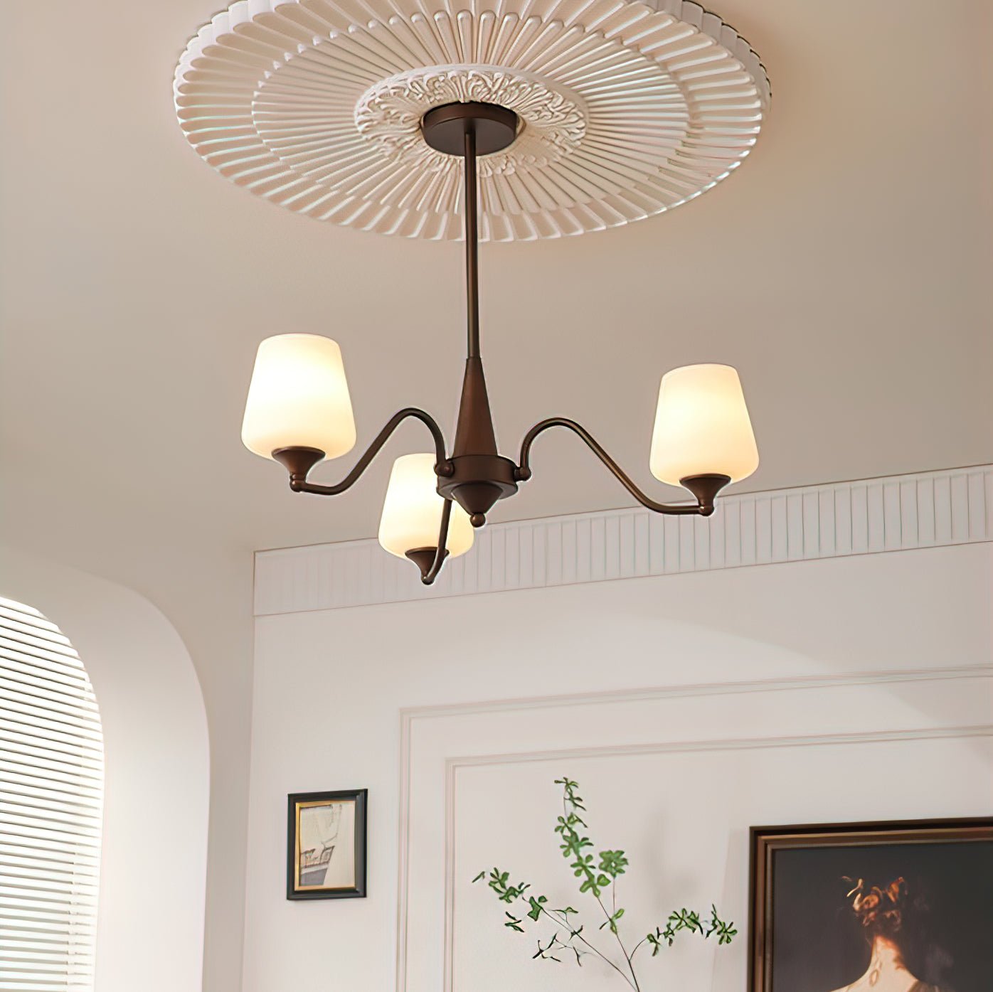 Aurora Chandelier Frosted Glass Shades - Letslighting
