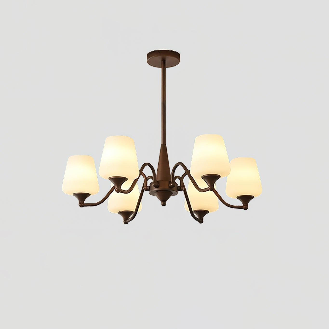Aurora Chandelier Frosted Glass Shades - Letslighting
