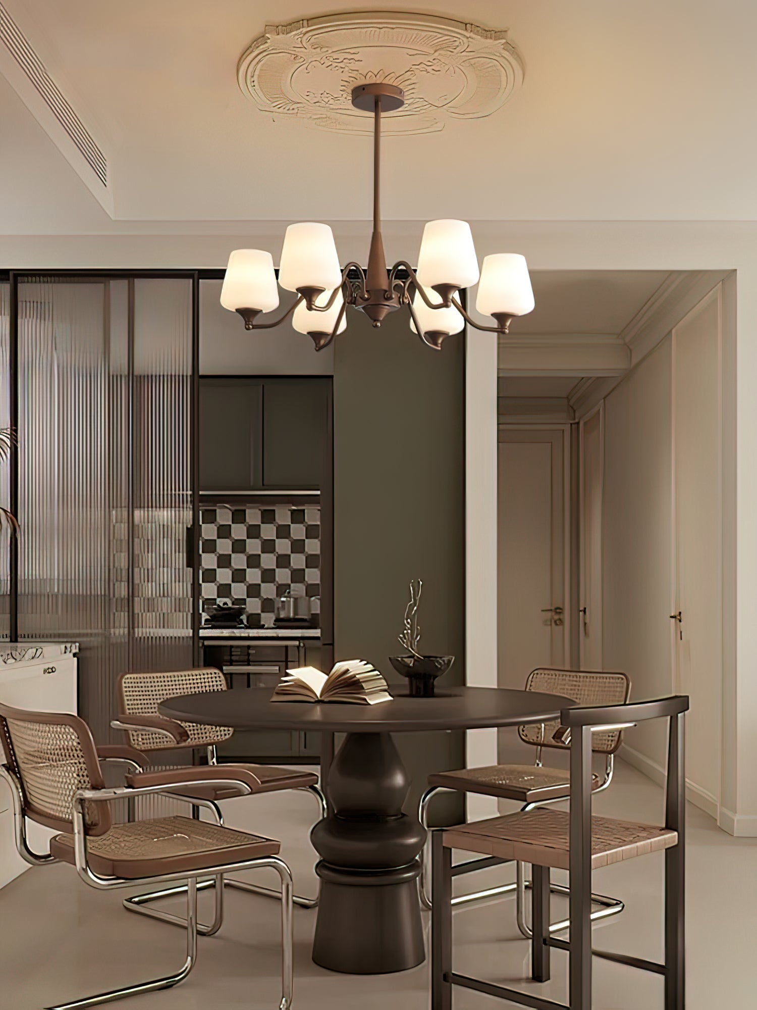Aurora Chandelier Frosted Glass Shades - Letslighting
