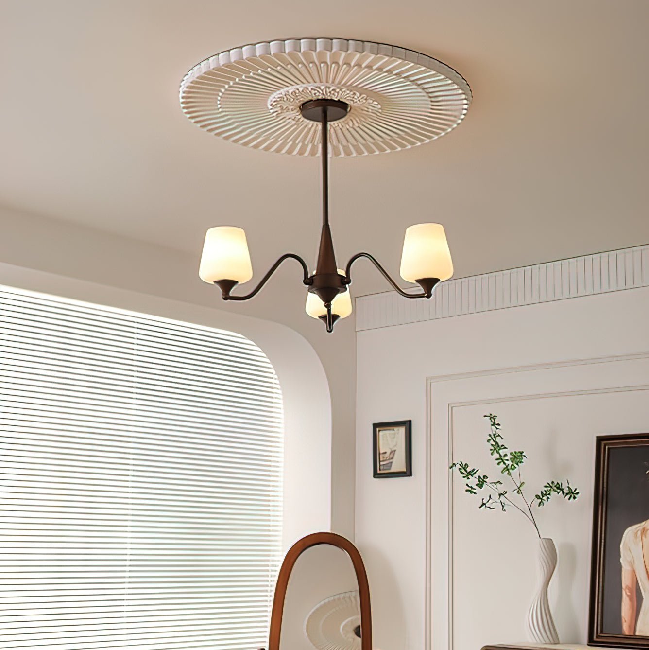 Aurora Chandelier Frosted Glass Shades - Letslighting