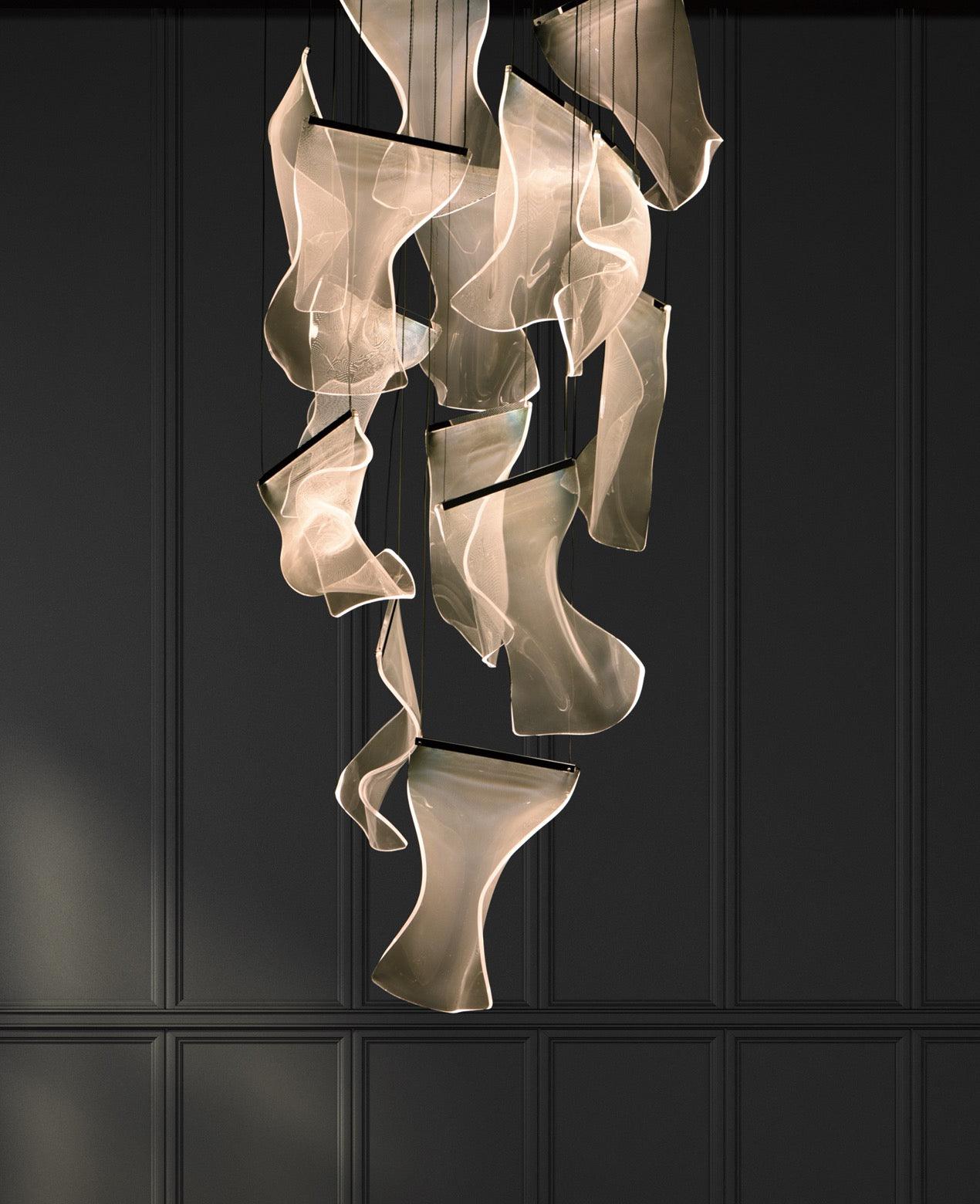 Lustra Chandelier Acrylic LED Abstract Floating - Letslighting