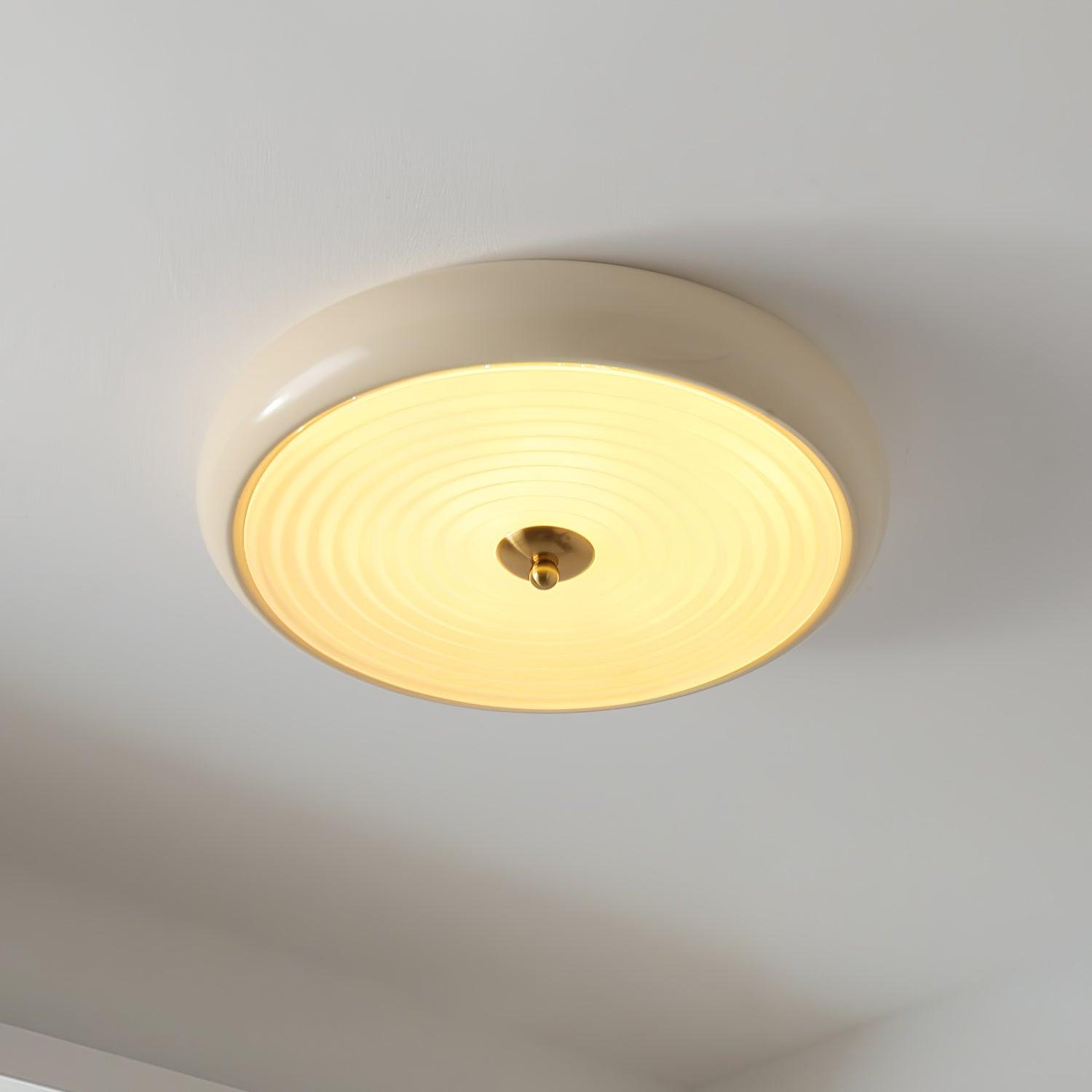 Utheara Modern Minimalist Ripple Cream Glass Ceiling Lamp - Letslighting