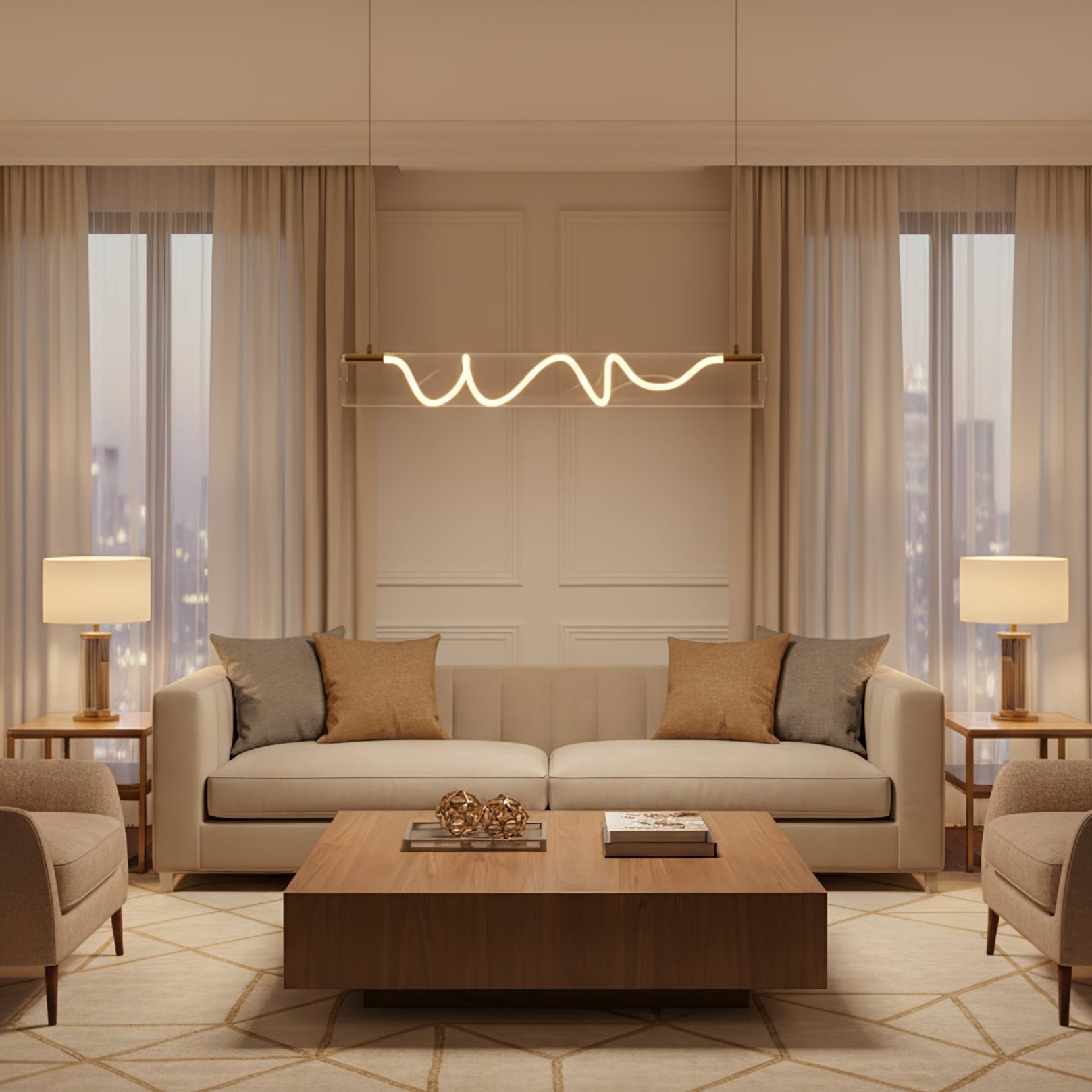 Ripple Modern Metal & Glass Pendant Light