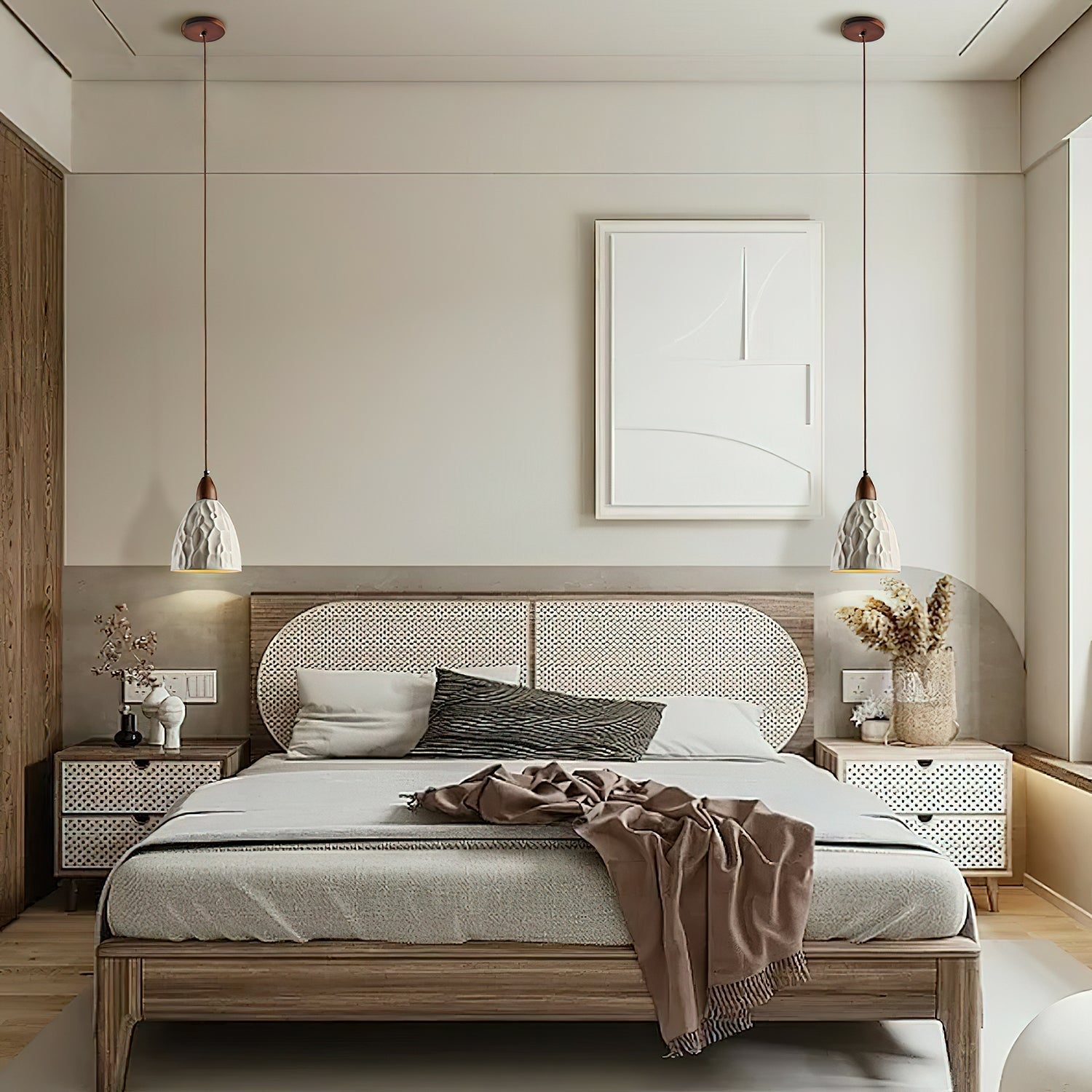 Osilora Premium Nordic Art Ripple Wood Pendant Light - Letslighting