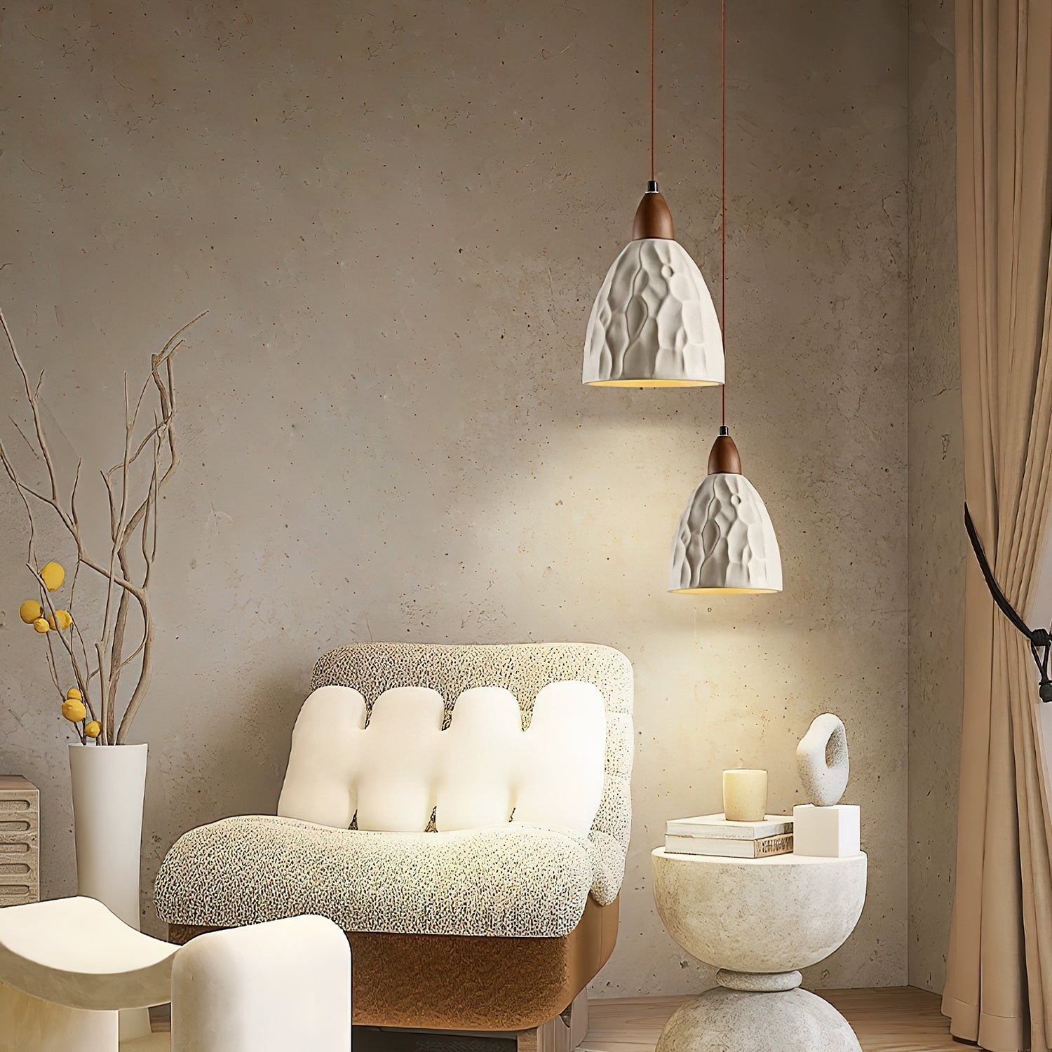 Osilora Premium Nordic Art Ripple Wood Pendant Light - Letslighting