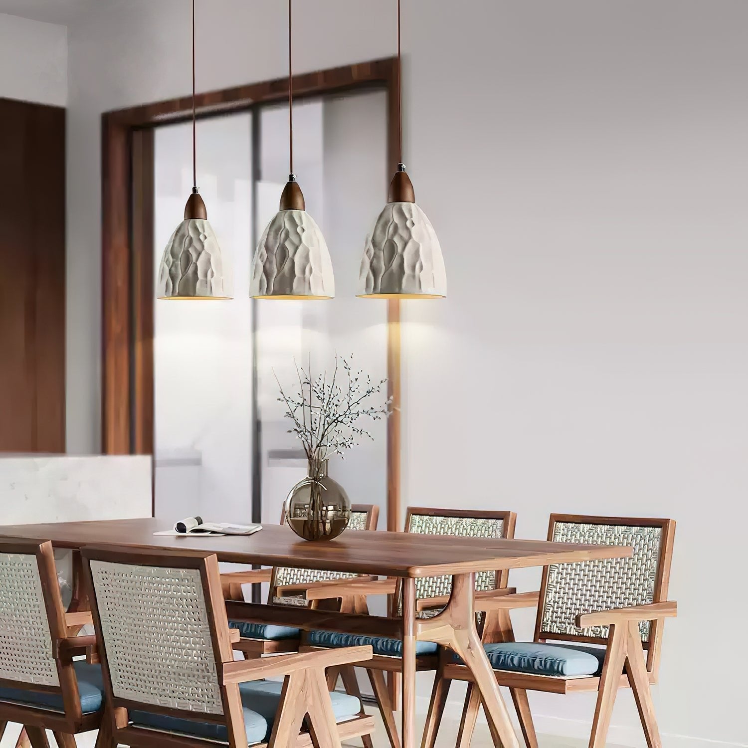 Osilora Premium Nordic Art Ripple Wood Pendant Light - Letslighting