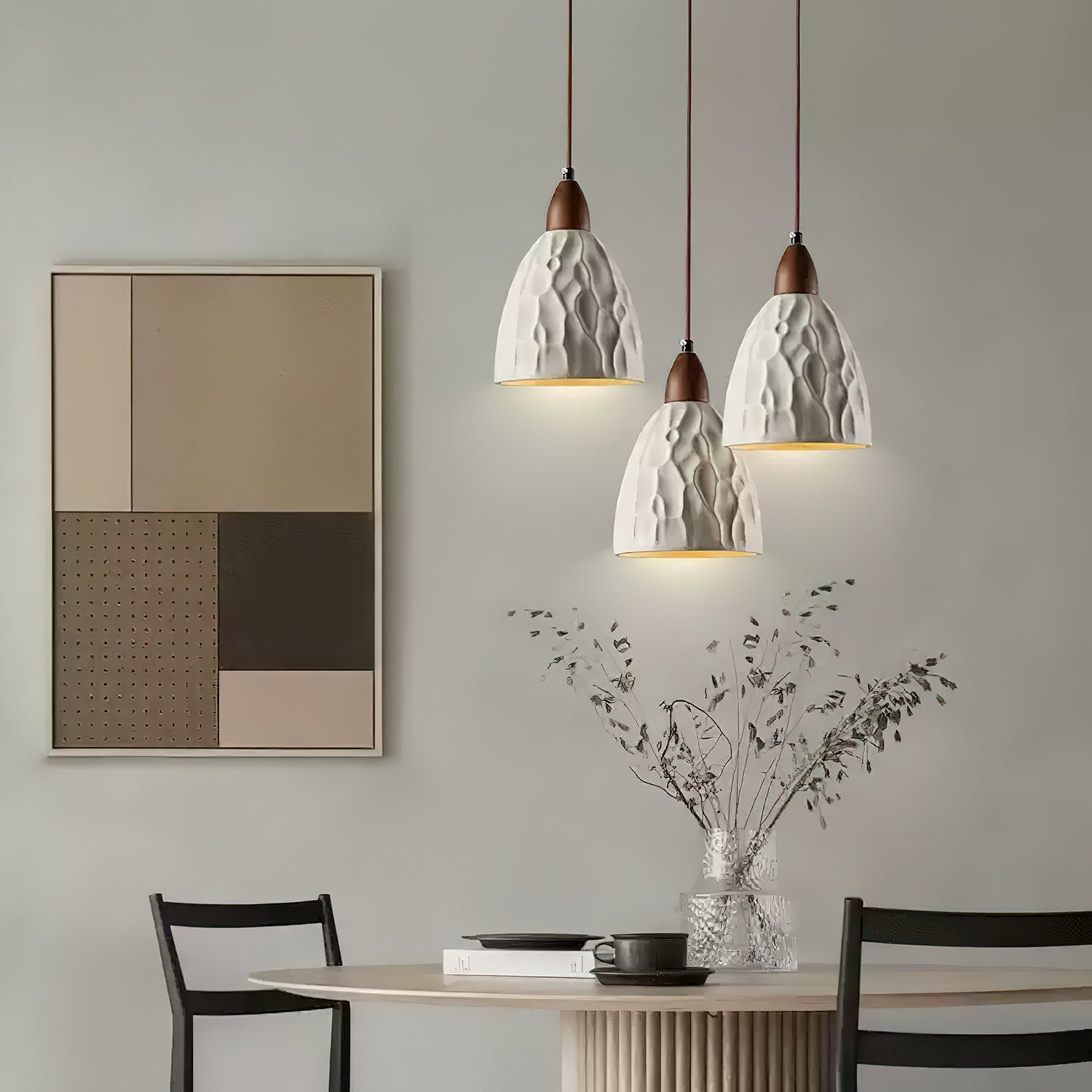 Osilora Premium Nordic Art Ripple Wood Pendant Light - Letslighting