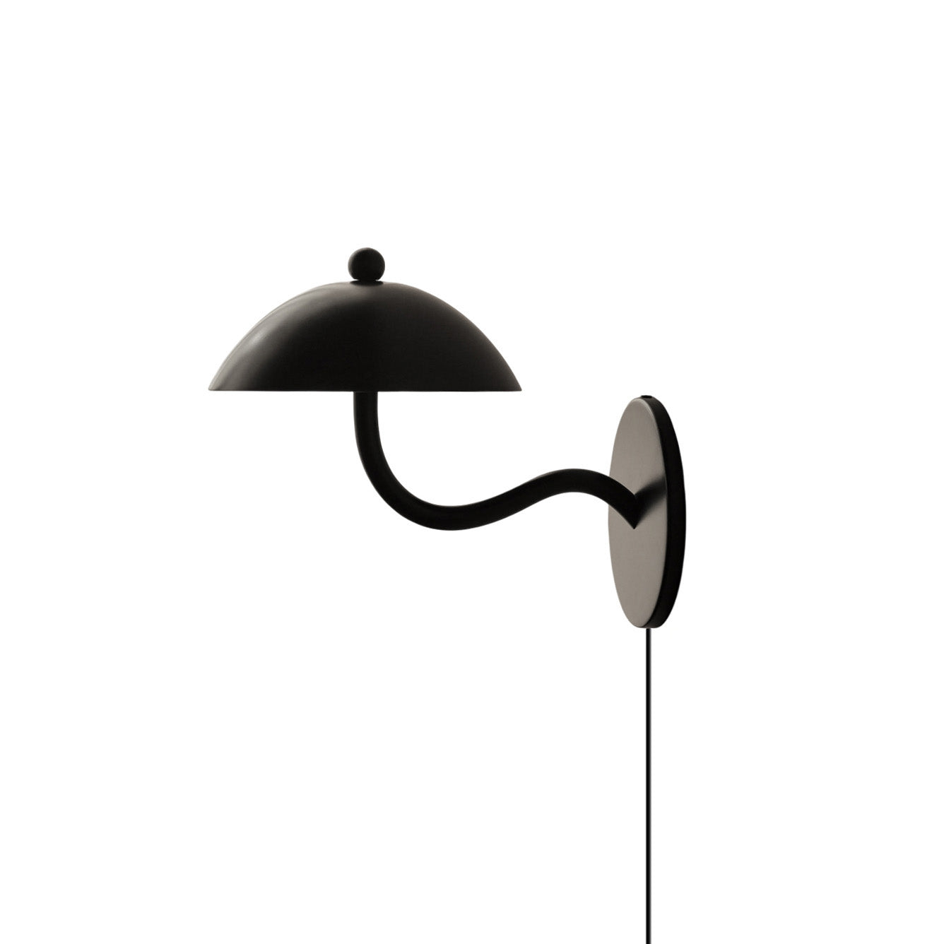 Aria Black Curved Arm Wall Lamp Plug-in - Letslighting