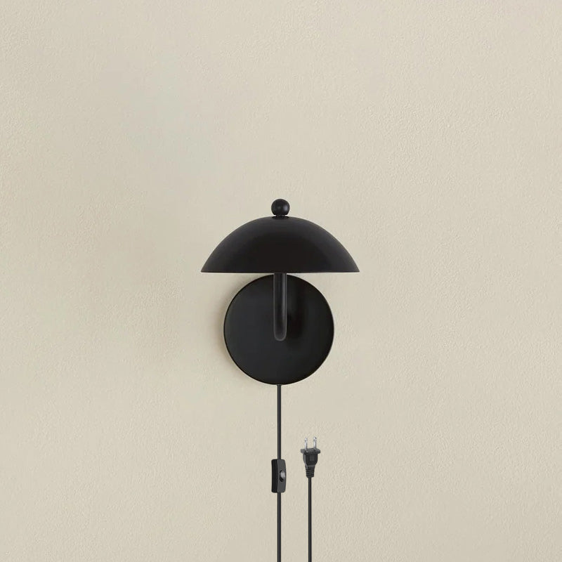 Aria Black Curved Arm Wall Lamp Plug-in - Letslighting