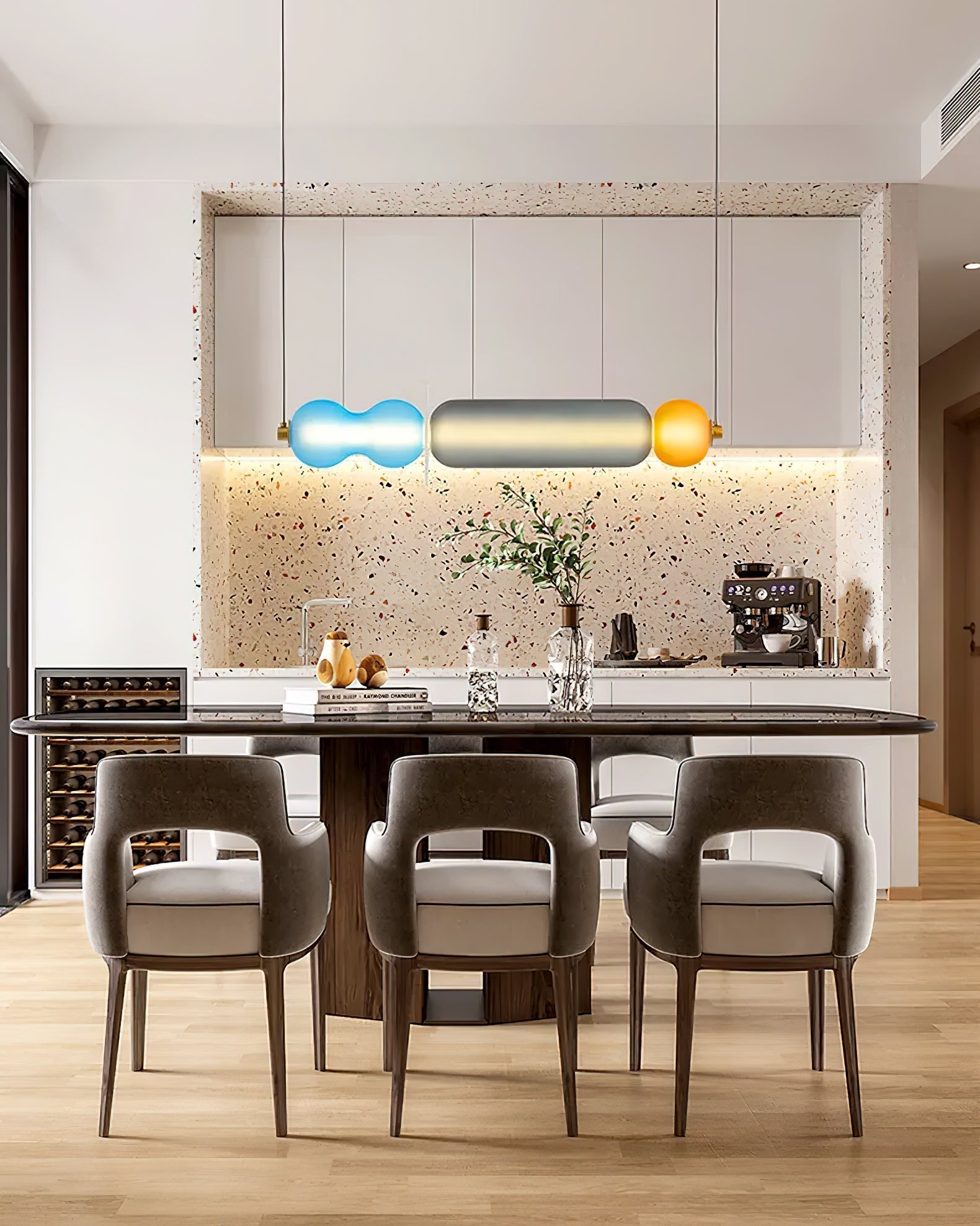 Lustra Pendant Lamp Colored Glass Modern - Letslighting