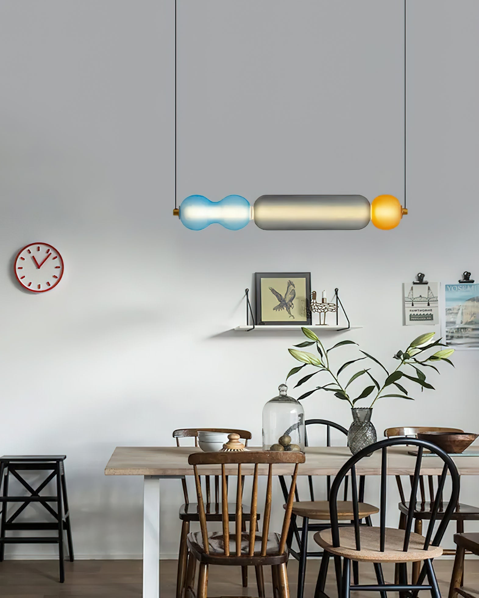 Lustra Pendant Lamp Colored Glass Modern - Letslighting