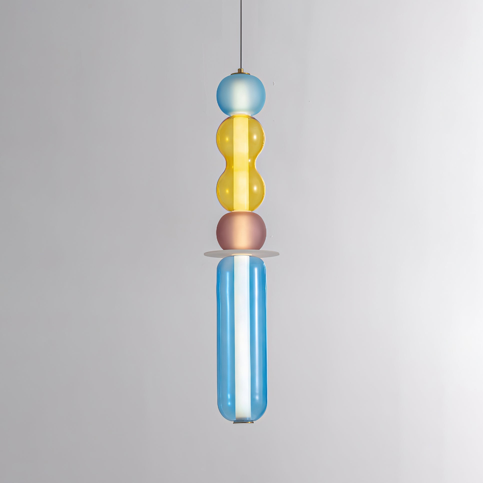 Lustra Pendant Lamp Colored Glass Modern - Letslighting
