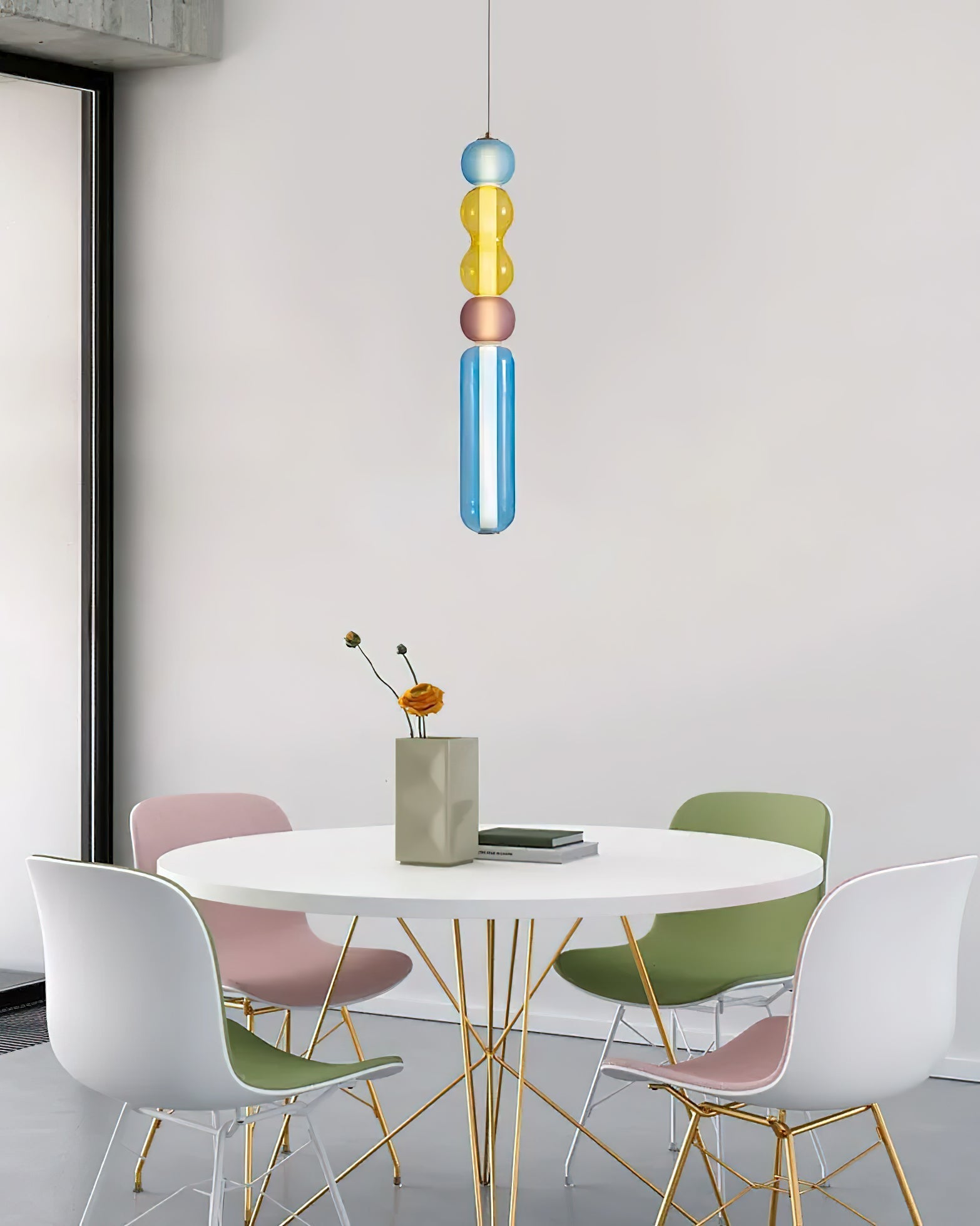 Lustra Pendant Lamp Colored Glass Modern - Letslighting