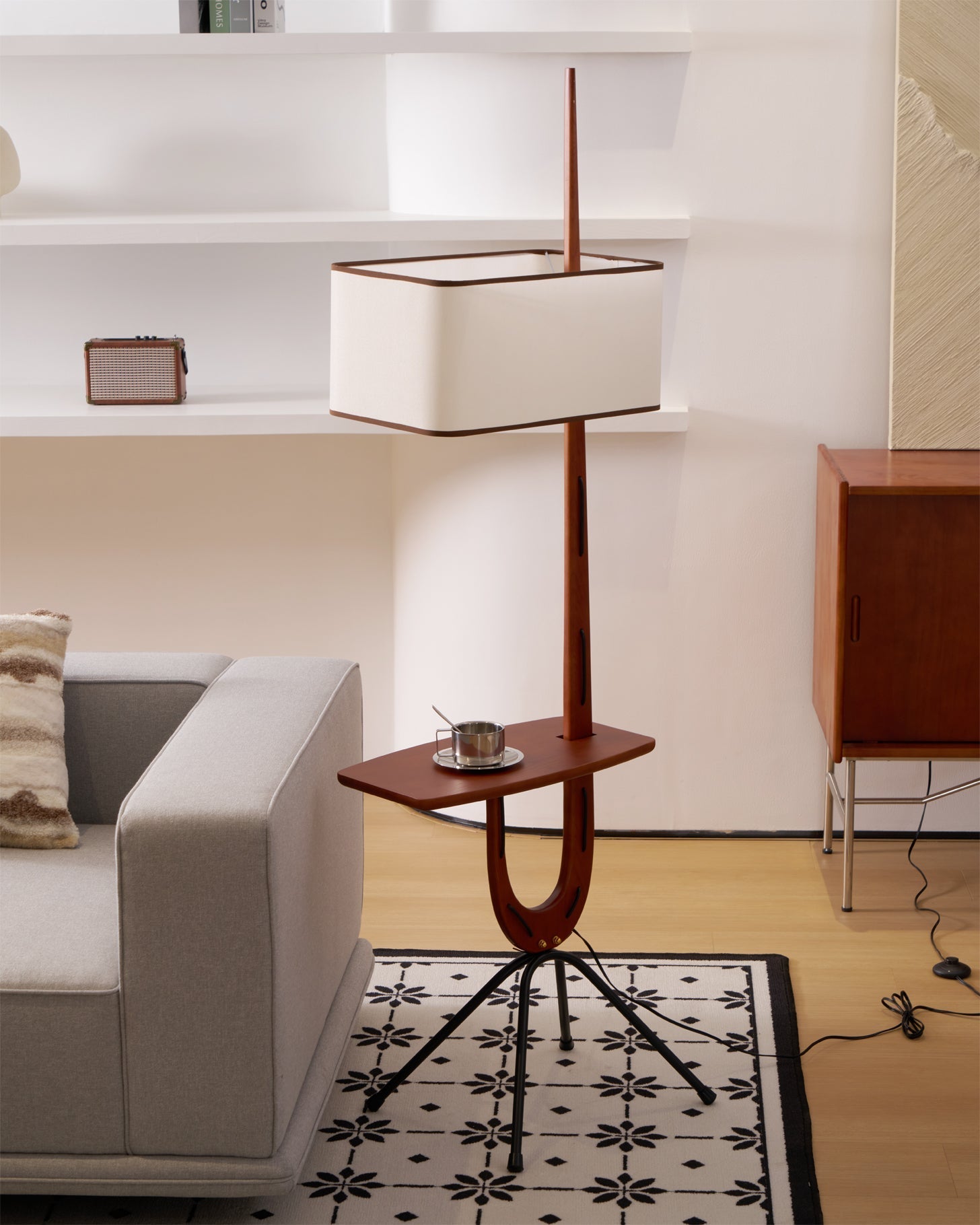 Vemara Mid Century Wood Floor Lamp - Letslighting