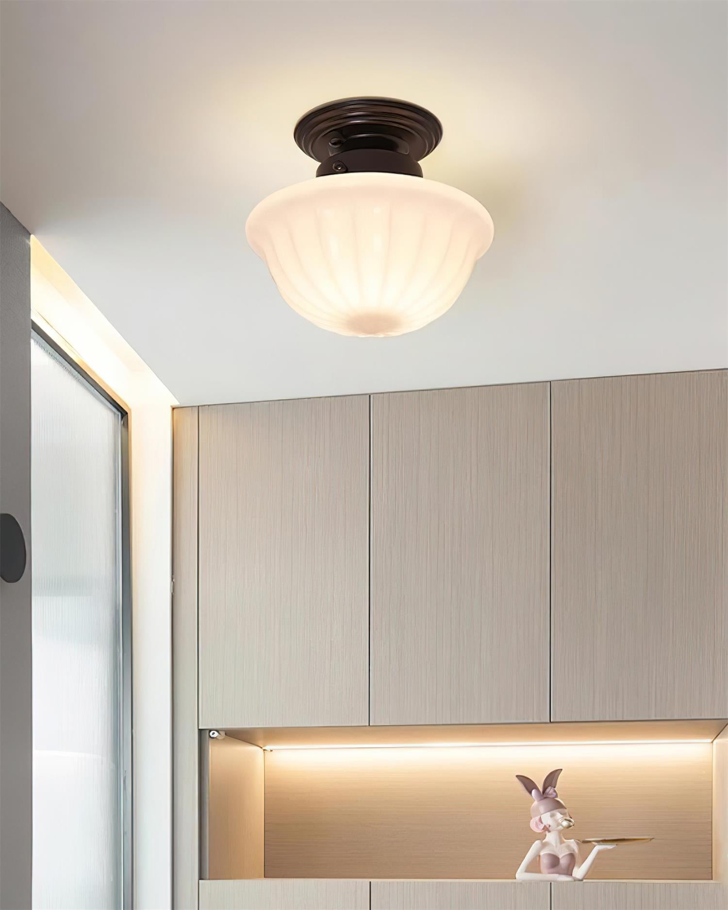 Evola Vintage Opal Glass Ceiling Light - Letslighting
