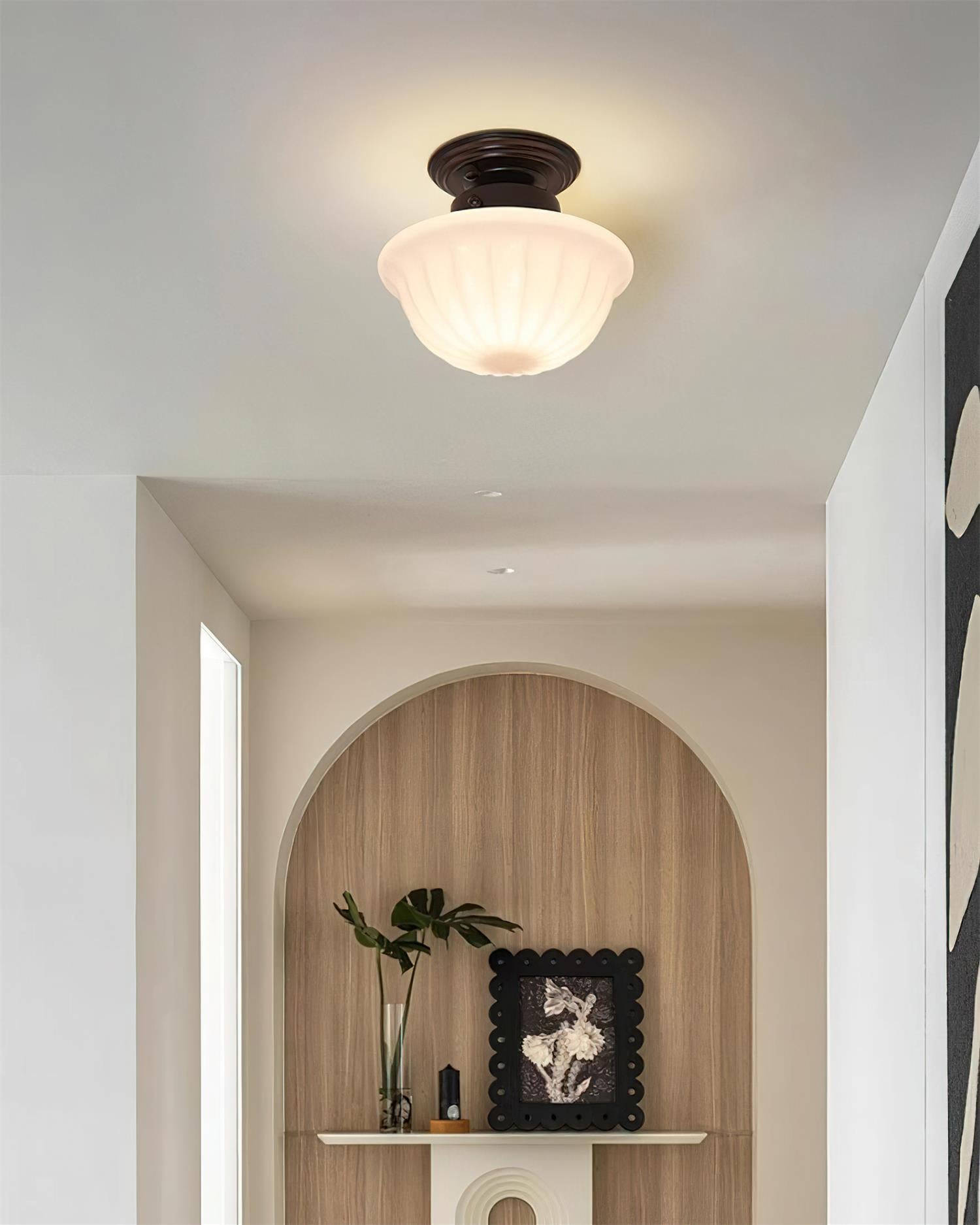 Evola Vintage Opal Glass Ceiling Light - Letslighting