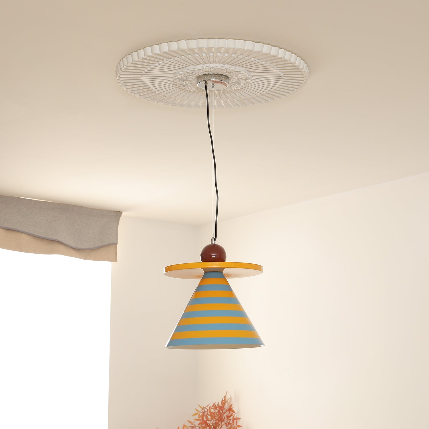 Riva Pendant Lamp Striped Conical Playful Vibrant - Letslighting