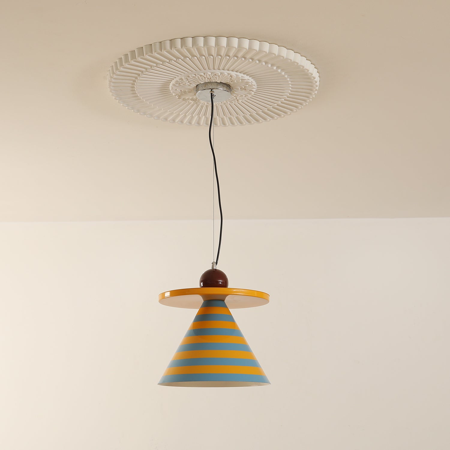 Riva Pendant Lamp Striped Conical Playful Vibrant - Letslighting