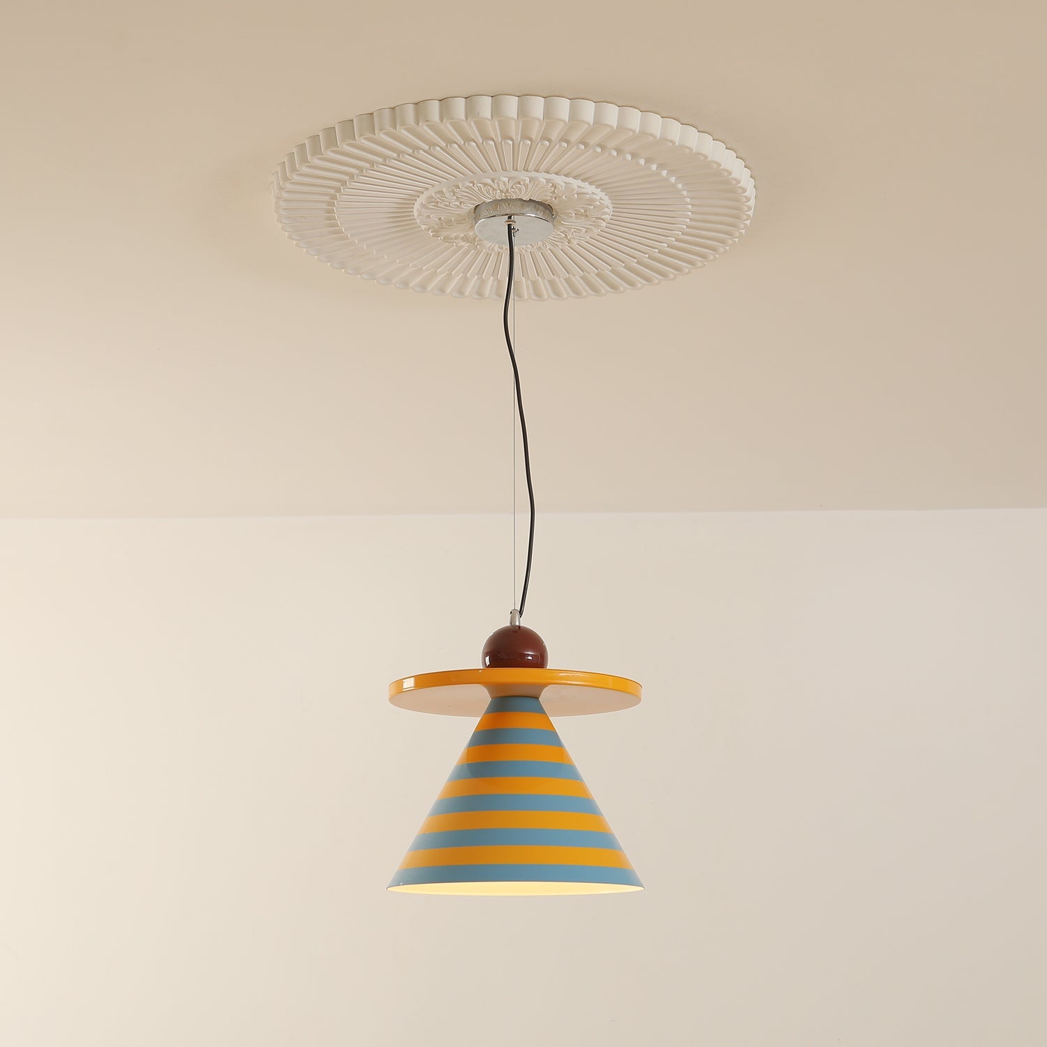Riva Pendant Lamp Striped Conical Playful Vibrant - Letslighting