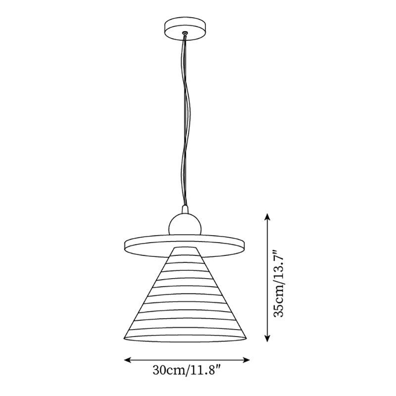 Riva Pendant Lamp Striped Conical Playful Vibrant - Letslighting