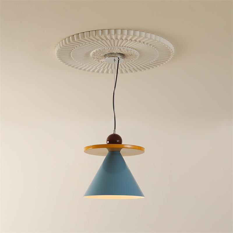 Riva Pendant Lamp Striped Conical Playful Vibrant - Letslighting