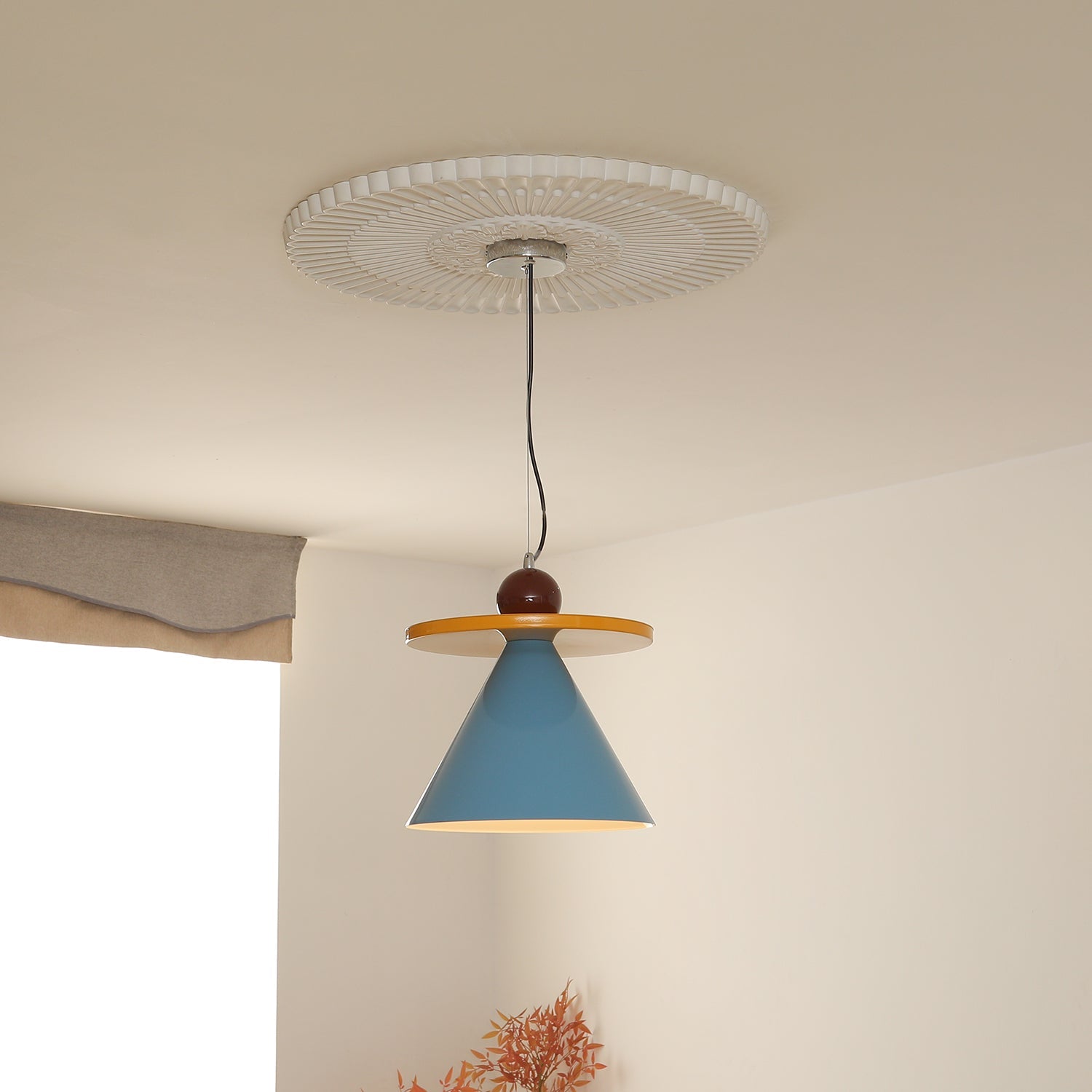 Riva Pendant Lamp Striped Conical Playful Vibrant - Letslighting