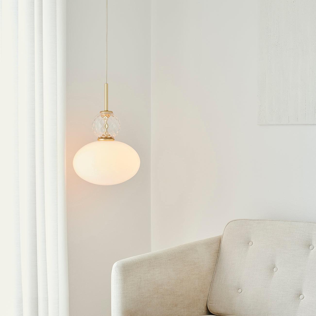 Orbelin Glass and Brass Pendant Lamp - Letslighting