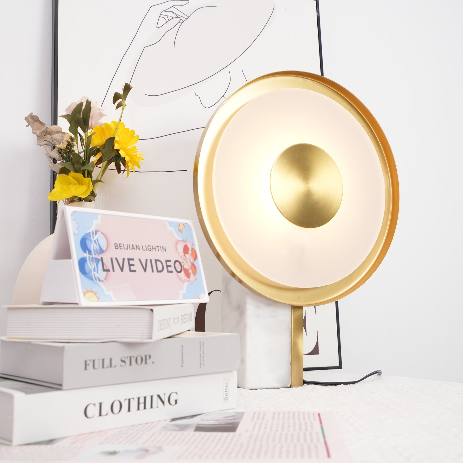 Tessain Marble Minimalist Table Lamp - Letslighting