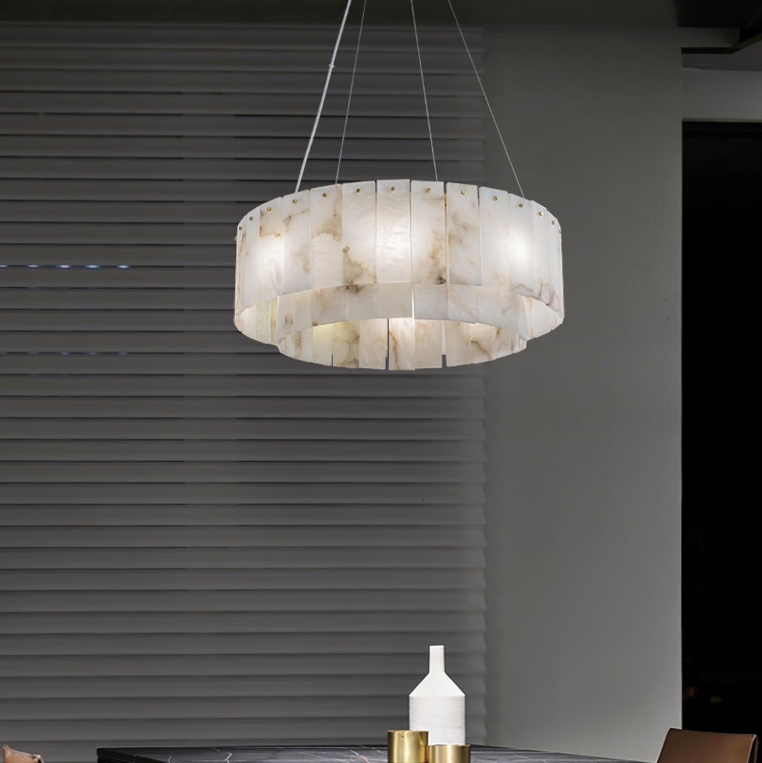 Zelaean Alabaster Round Pendant Light - Letslighting